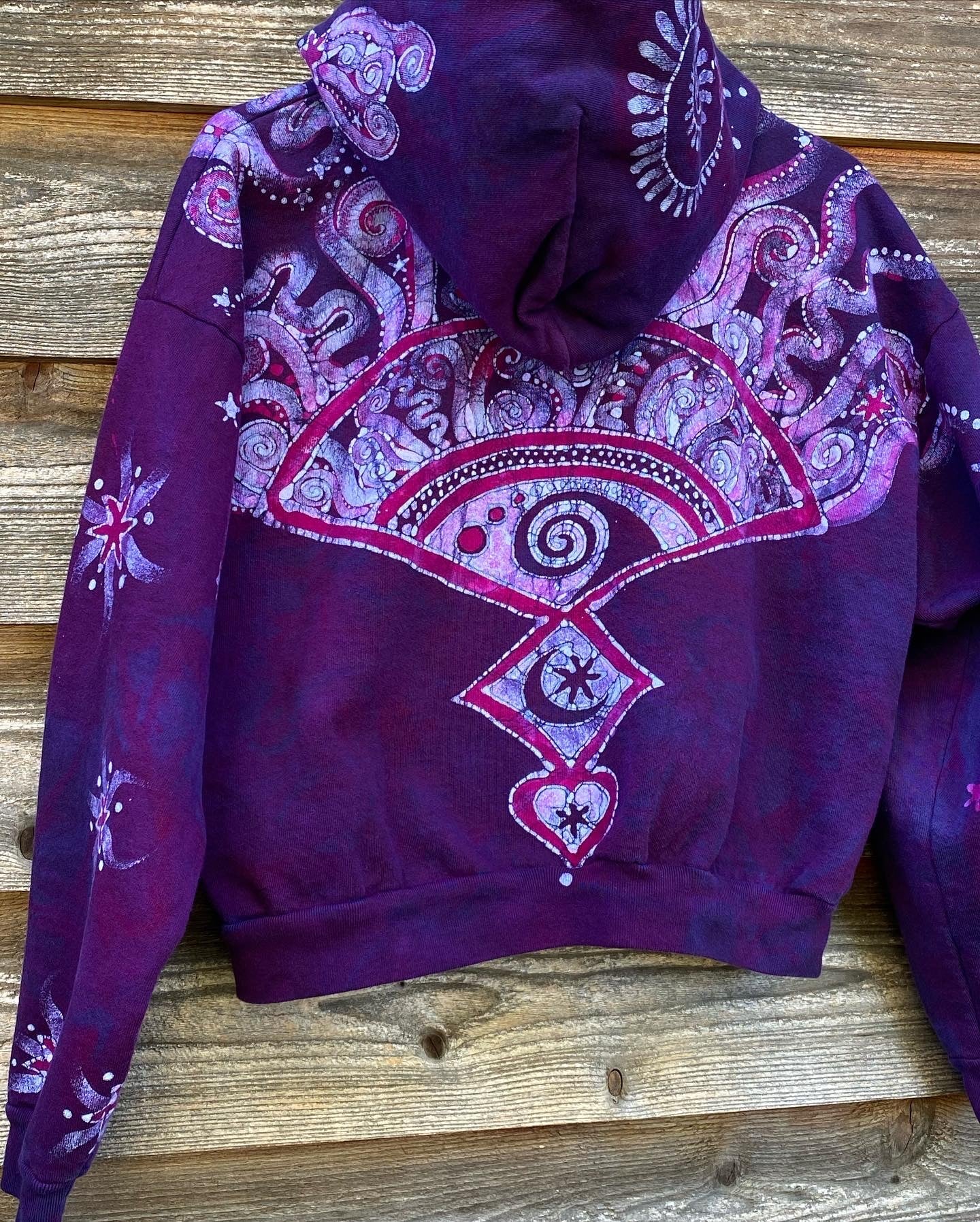 Magenta Surf Boardwalk Handmade Batik Hoodie hoodie batikwalla