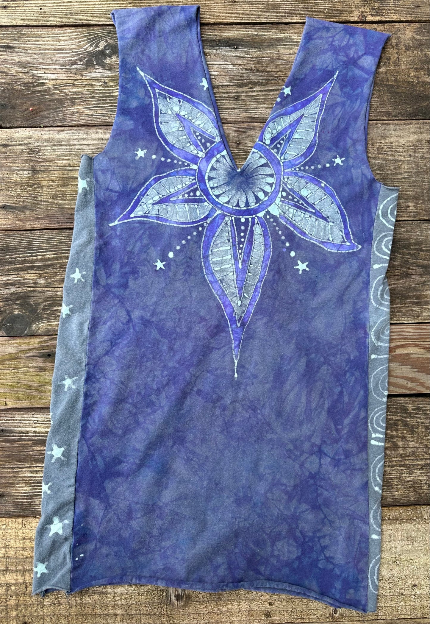 Batik Tunic Tank Dress - Soft Plum Star Tops batikwalla