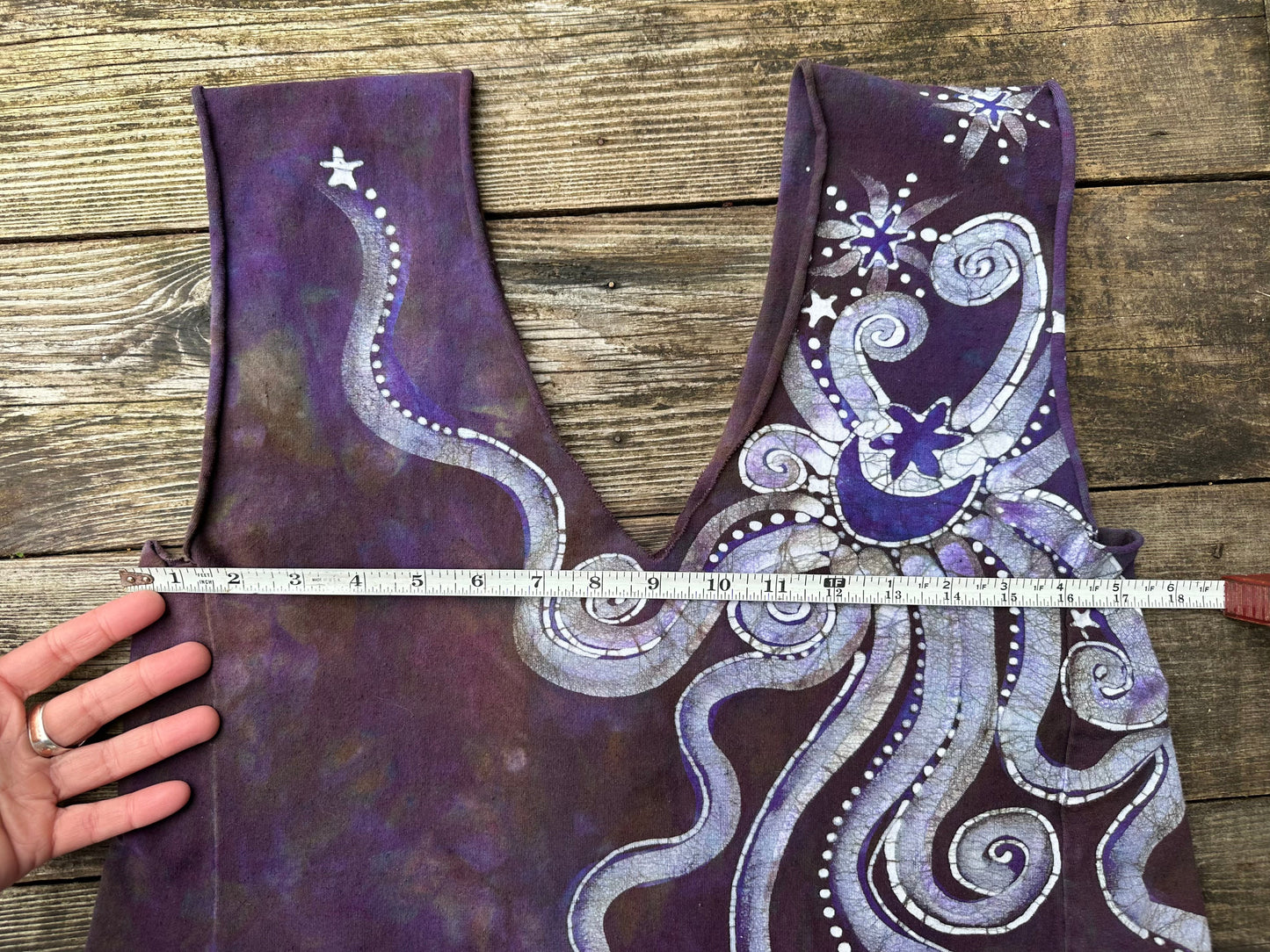 Lilac Woods Organic Cotton Batik Dress Tunic Top - size Large Batik Dresses Batikwalla