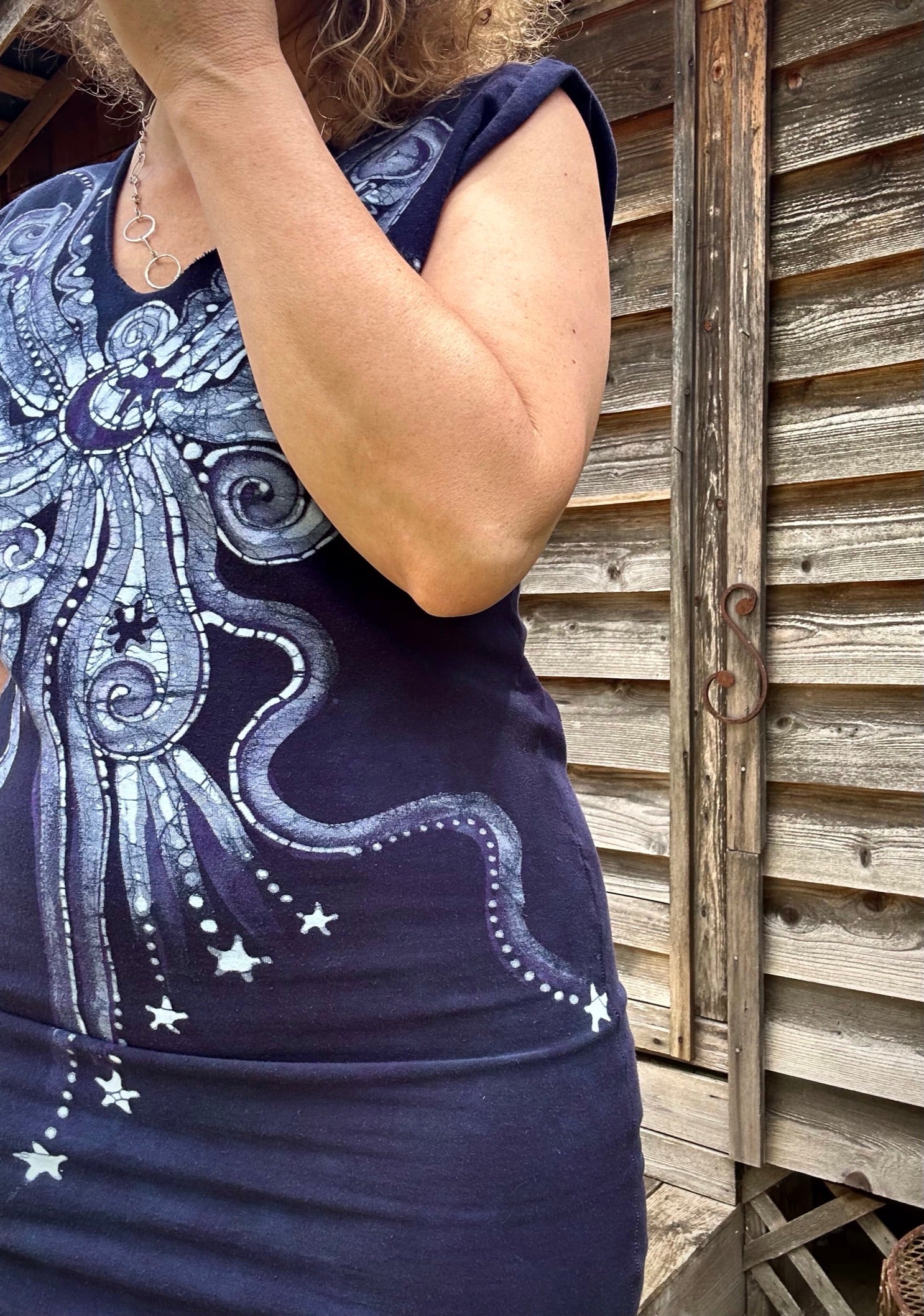 Midnight Moon Stretchy Hemp Tube Dress - Size Medium ONLY Batik Dresses Batikwalla