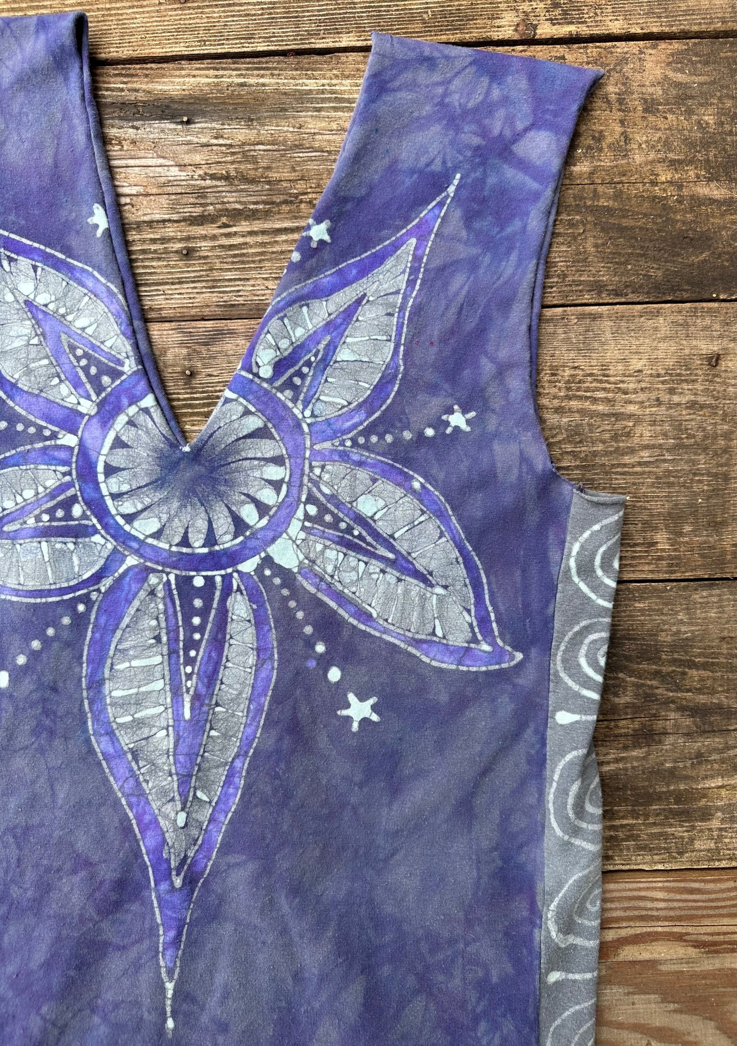 Batik Tunic Tank Dress - Soft Plum Star Tops batikwalla