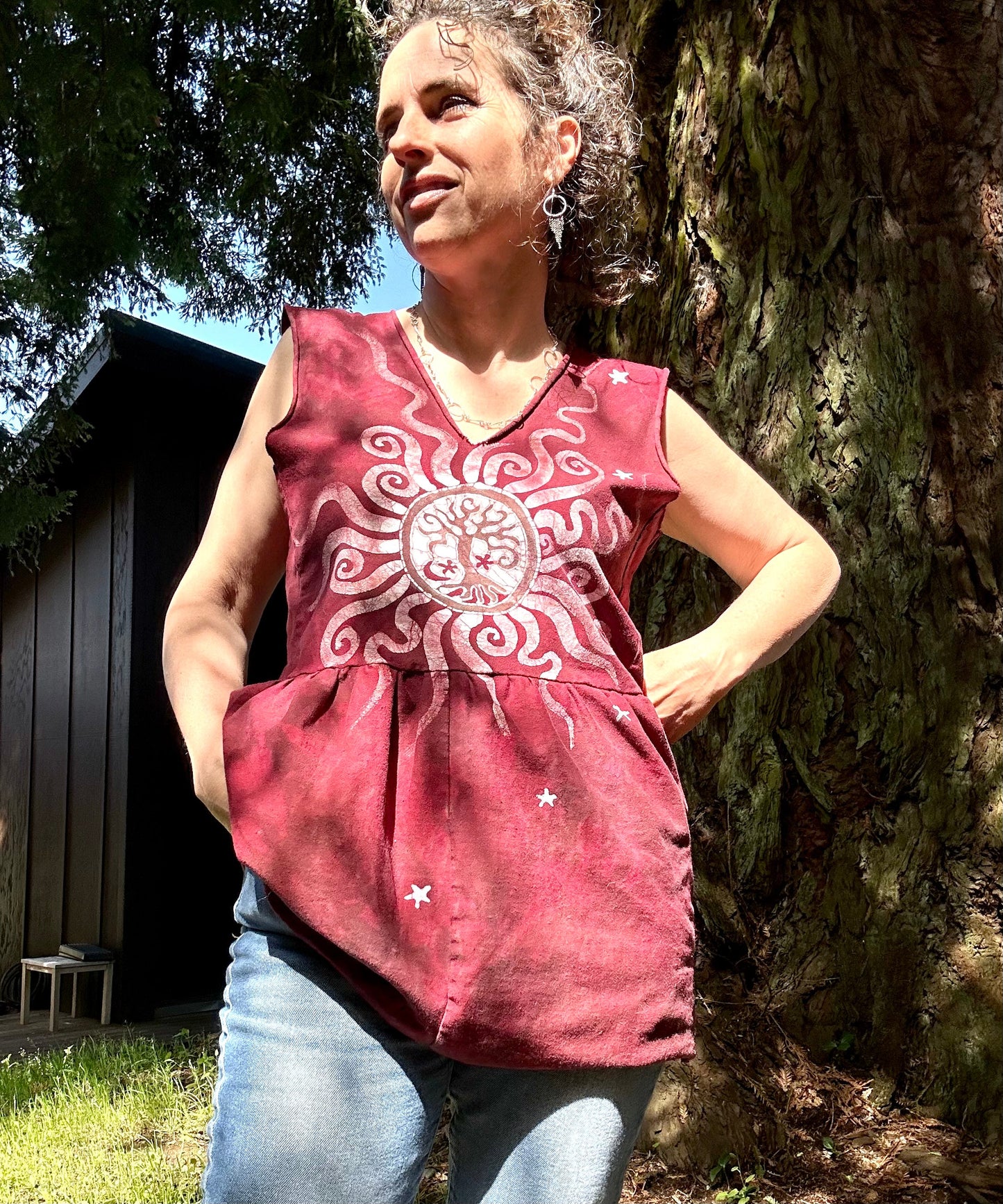 Redwood Hiker Organic Cotton Handmade Batik Tunic Tee Batik Dresses Batikwalla