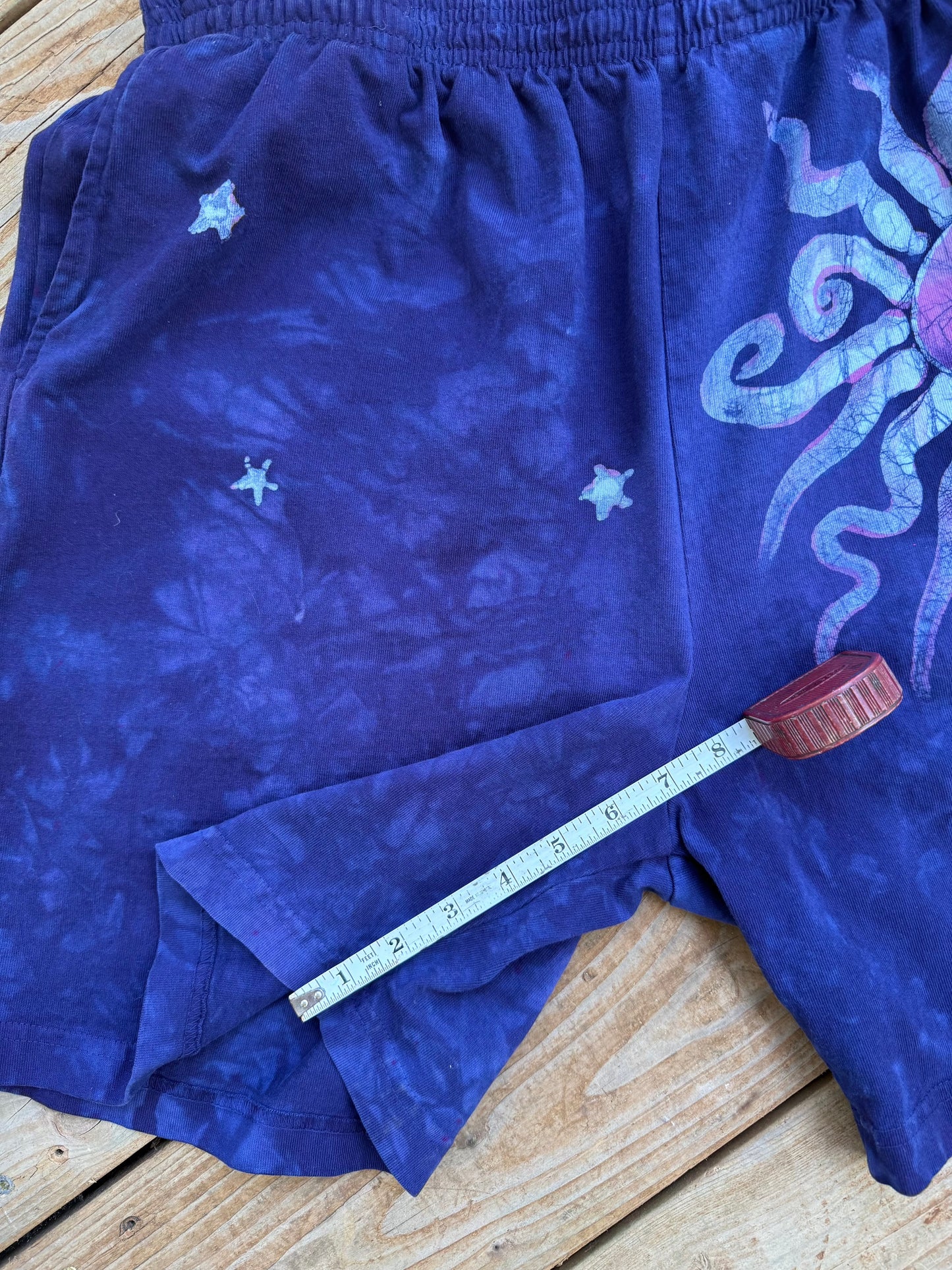 Dark Blue Moon Star Galaxy Shorts - Size 2X Unisex Batikwalla by Victoria