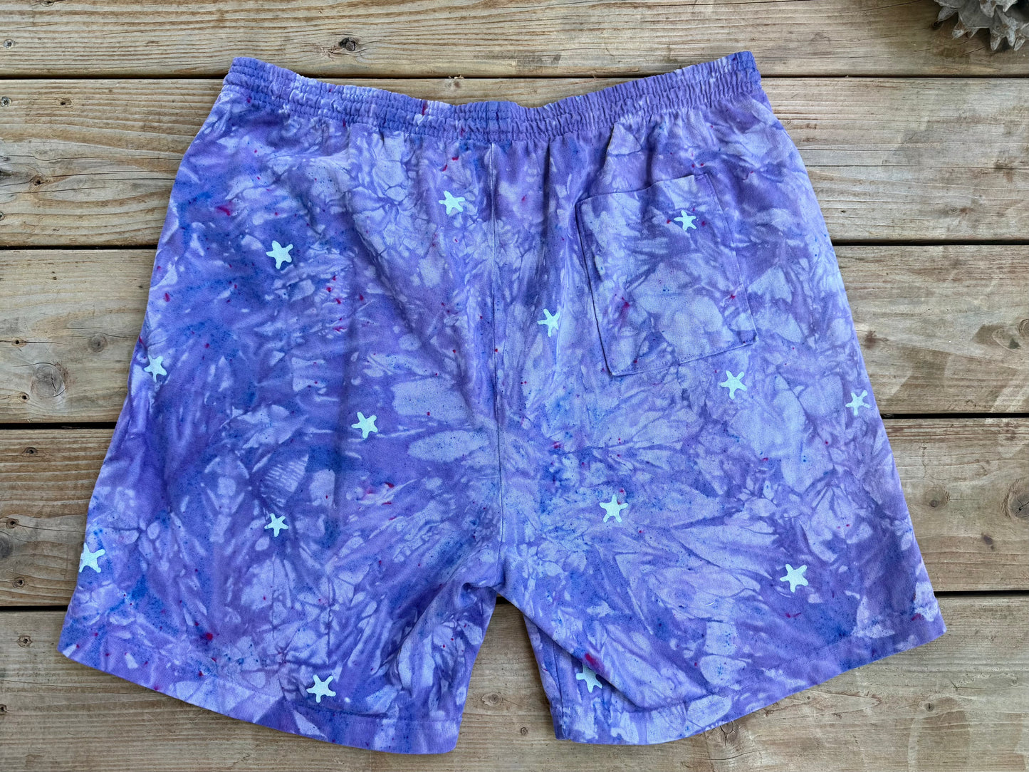 Moon and Stars Galaxy Shorts - Light Purple - Unisex 2X Adjustable Batikwalla by Victoria