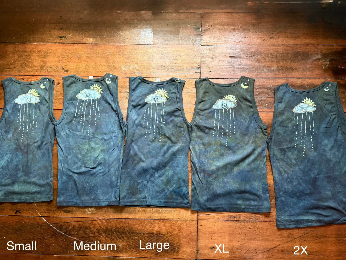 Stormlight Batik Tank – Charcoal Gray Mandala with Sunshine and Raindrops Batikwalla by Victoria