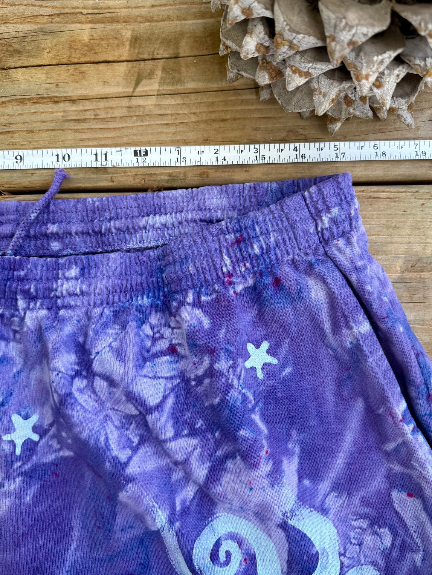Moon and Stars Galaxy Shorts - Light Purple - Unisex 2X Adjustable Batikwalla by Victoria