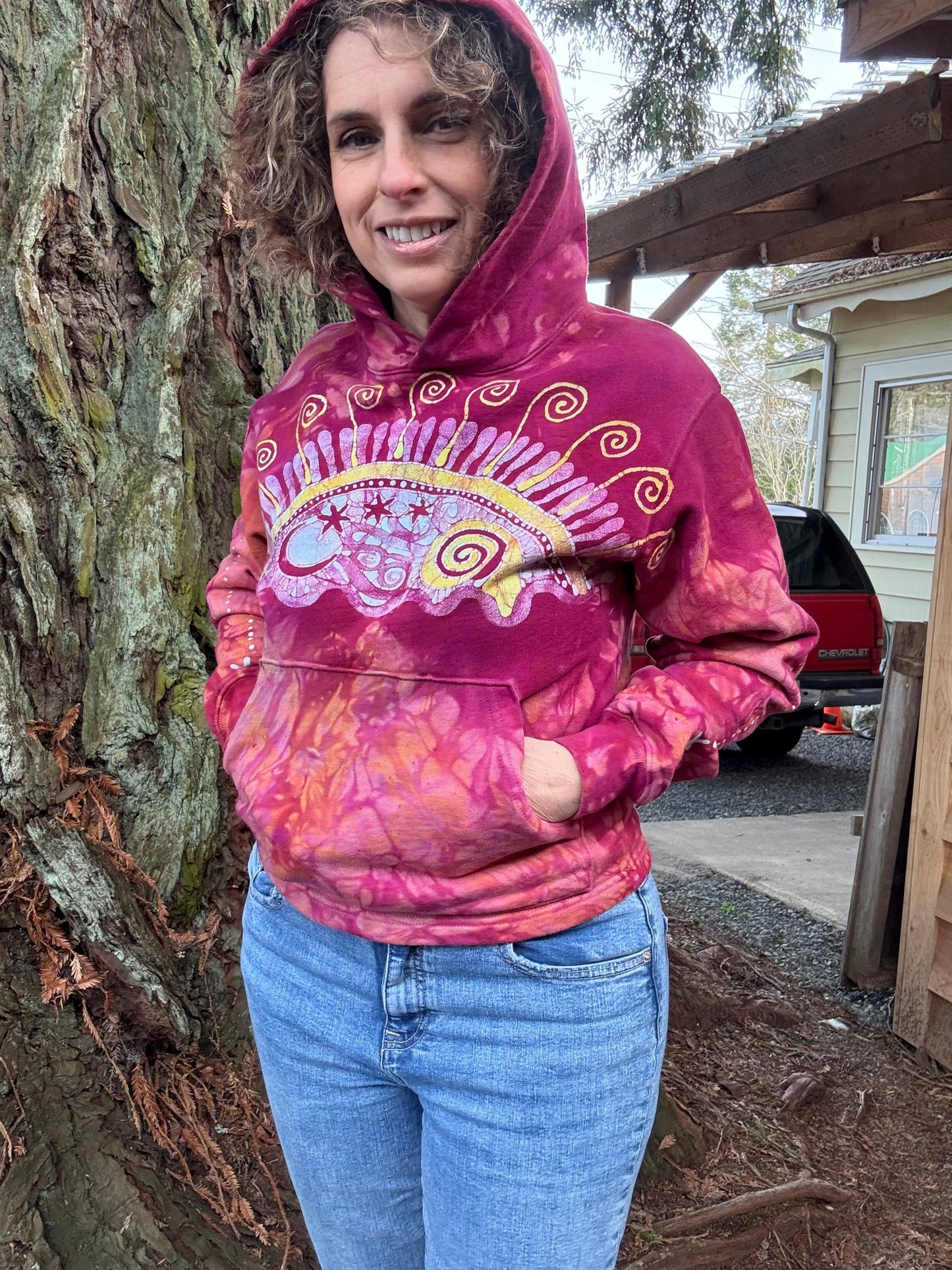 A Day At The Beach - Pullover Batikwalla Hoodie - One Size SALE BASKET SPECIAL hoodie batikwalla