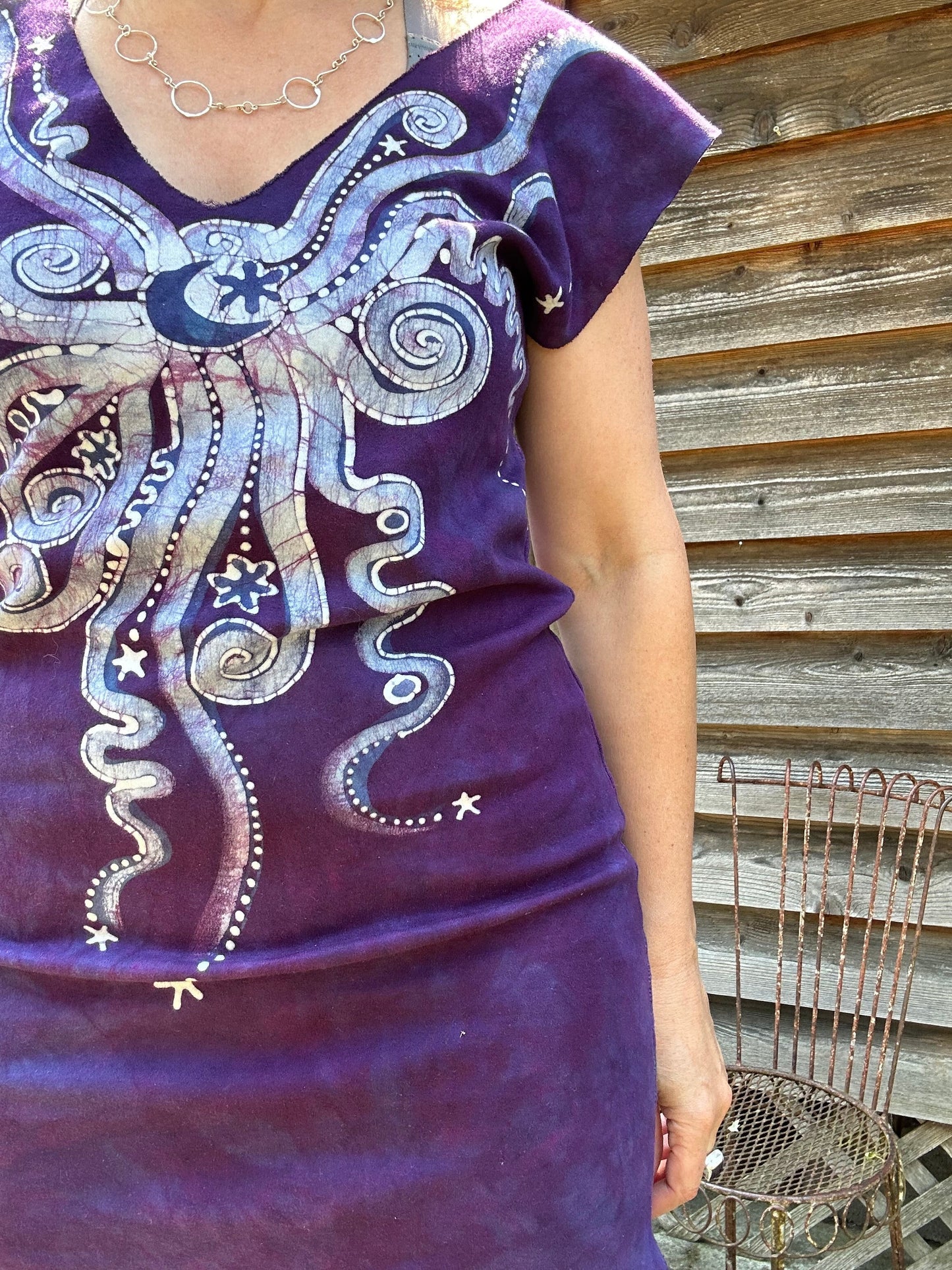 Eggplant Moonbeams Tribal Stretchy Hemp Tube Dress (short) Batik Dresses Batikwalla ONE SIZE