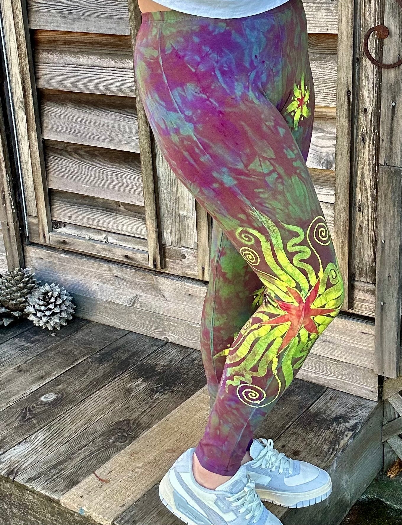 Sunrise Sunset Moon and Stars Batik Leggings leggings batikwalla
