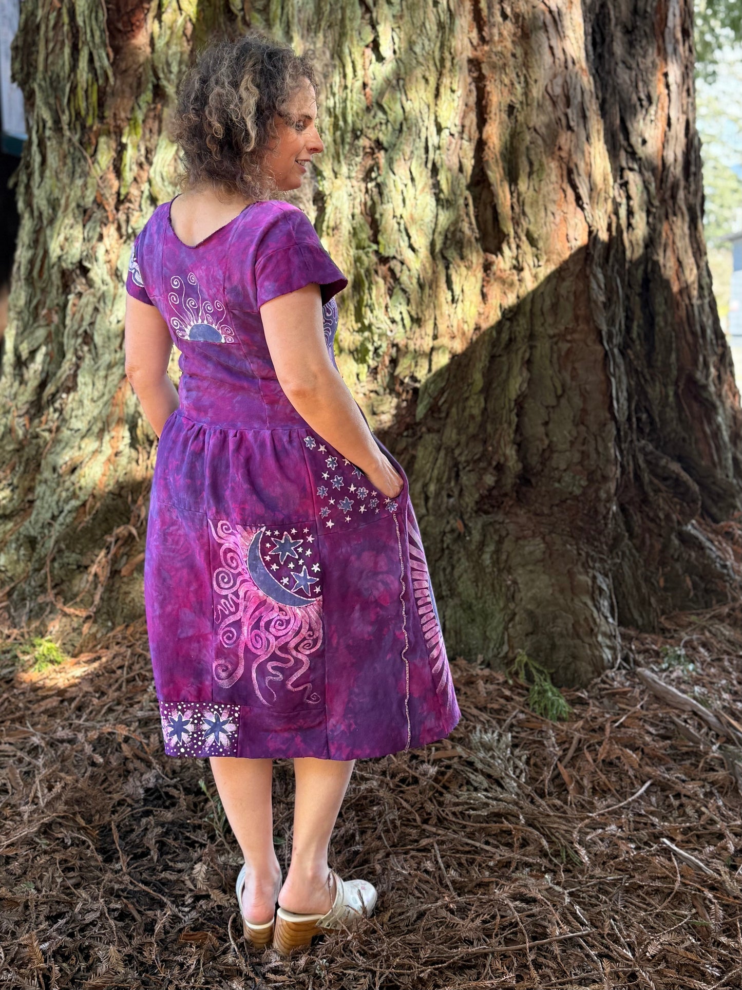 Mulberry Moon & Stars Batik Patchwork Dress Batikwalla by Victoria