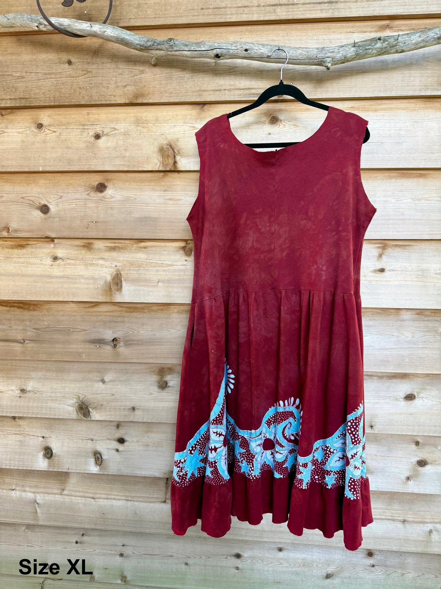 Butterfly & Dragonfly Batik Dress – Layered Earth Tones Batik Dresses Batikwalla