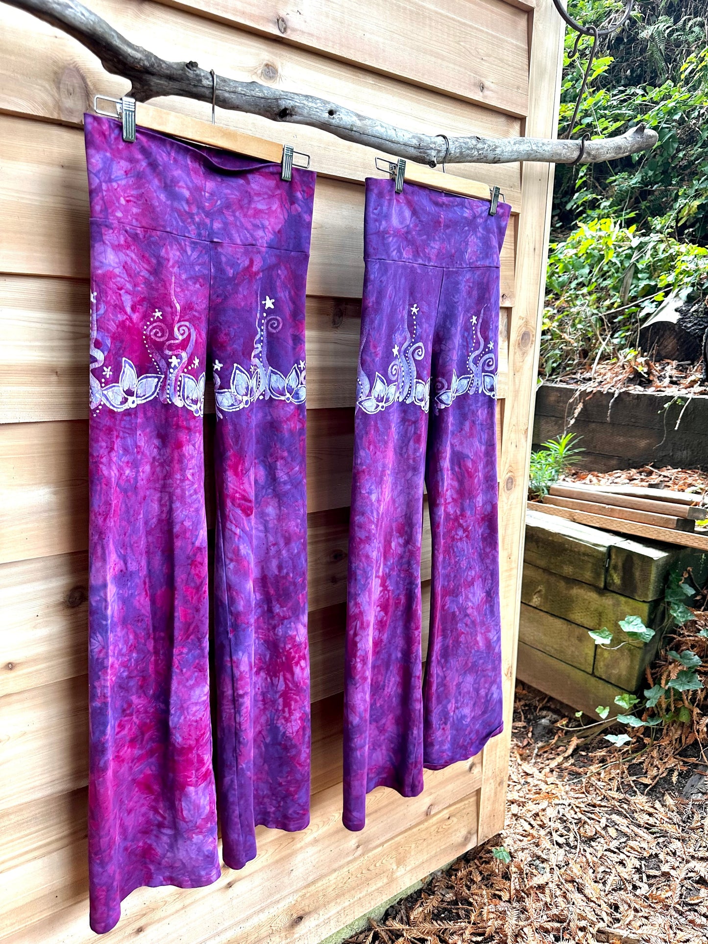 Pink Lotus Batik Yoga Pants Yoga Pants batikwalla