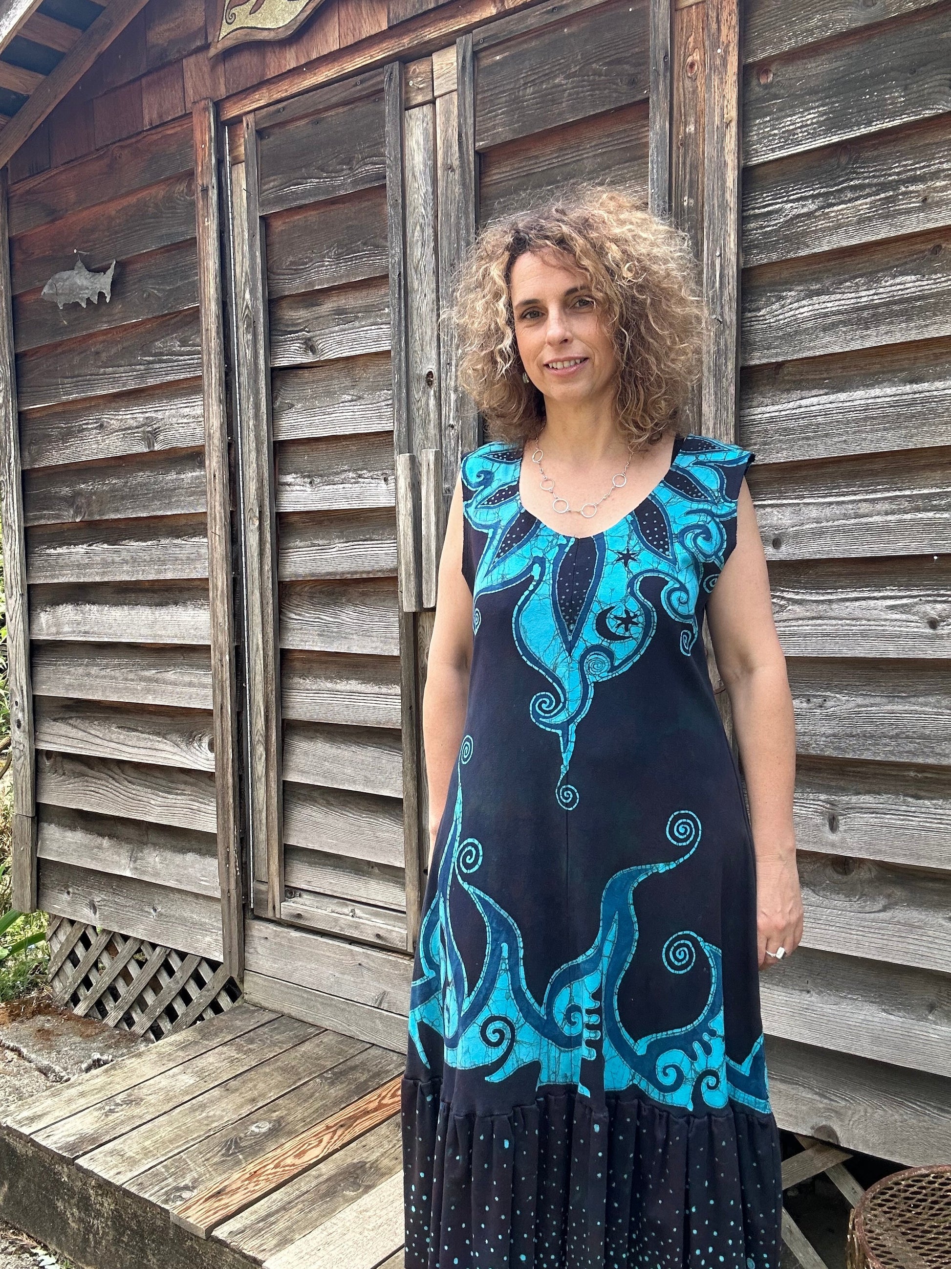 Blue Orchid Batikwalla Dress in Organic Cotton Batik Dresses Batikwalla