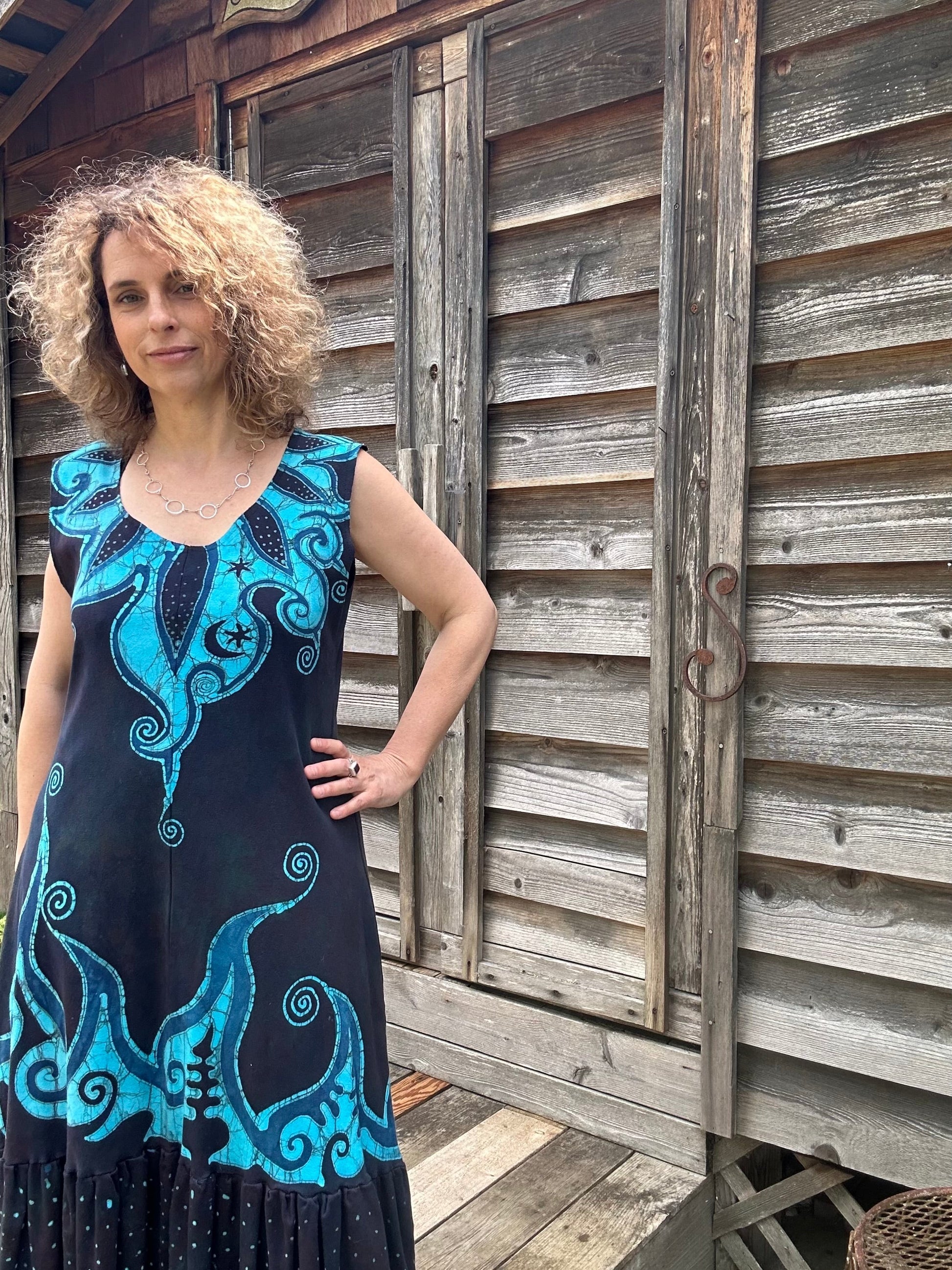 Blue Orchid Batikwalla Dress in Organic Cotton Batik Dresses Batikwalla