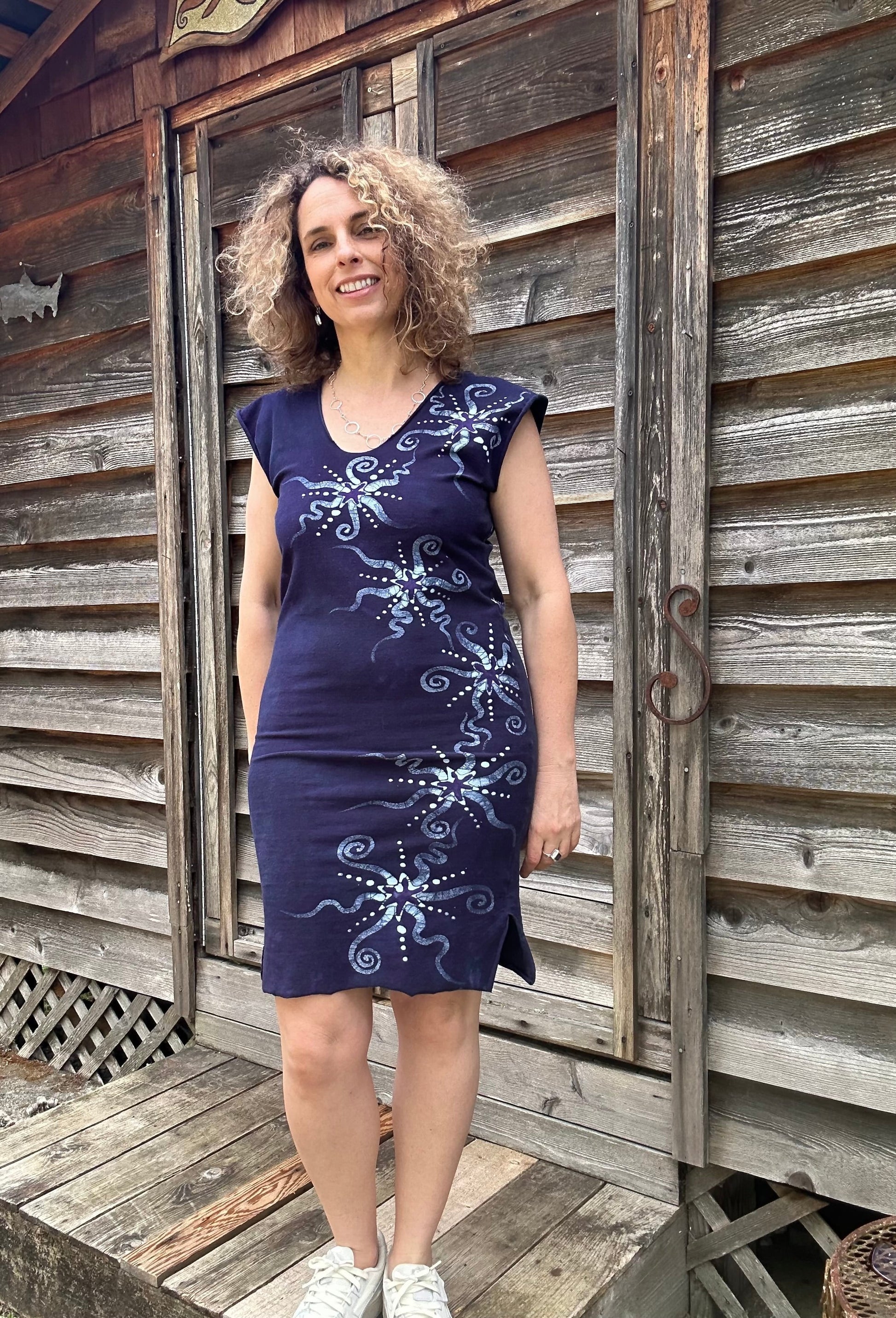 Midnight Moon Stretchy Hemp Tube Dress - Size Medium ONLY Batik Dresses Batikwalla