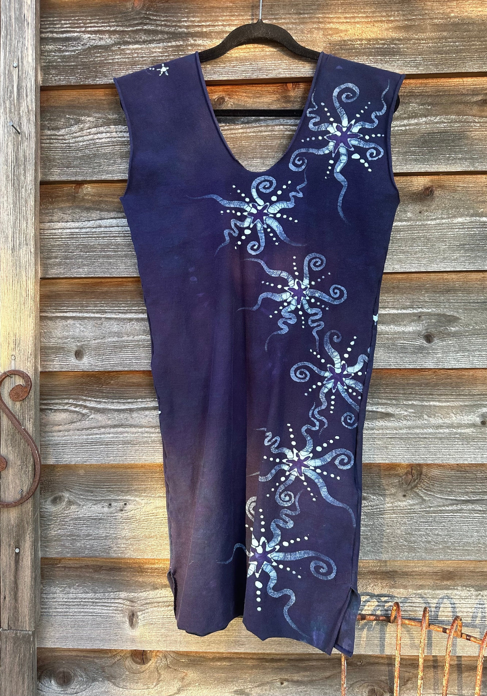 Midnight Moon Stretchy Hemp Tube Dress - Size Medium ONLY Batik Dresses Batikwalla