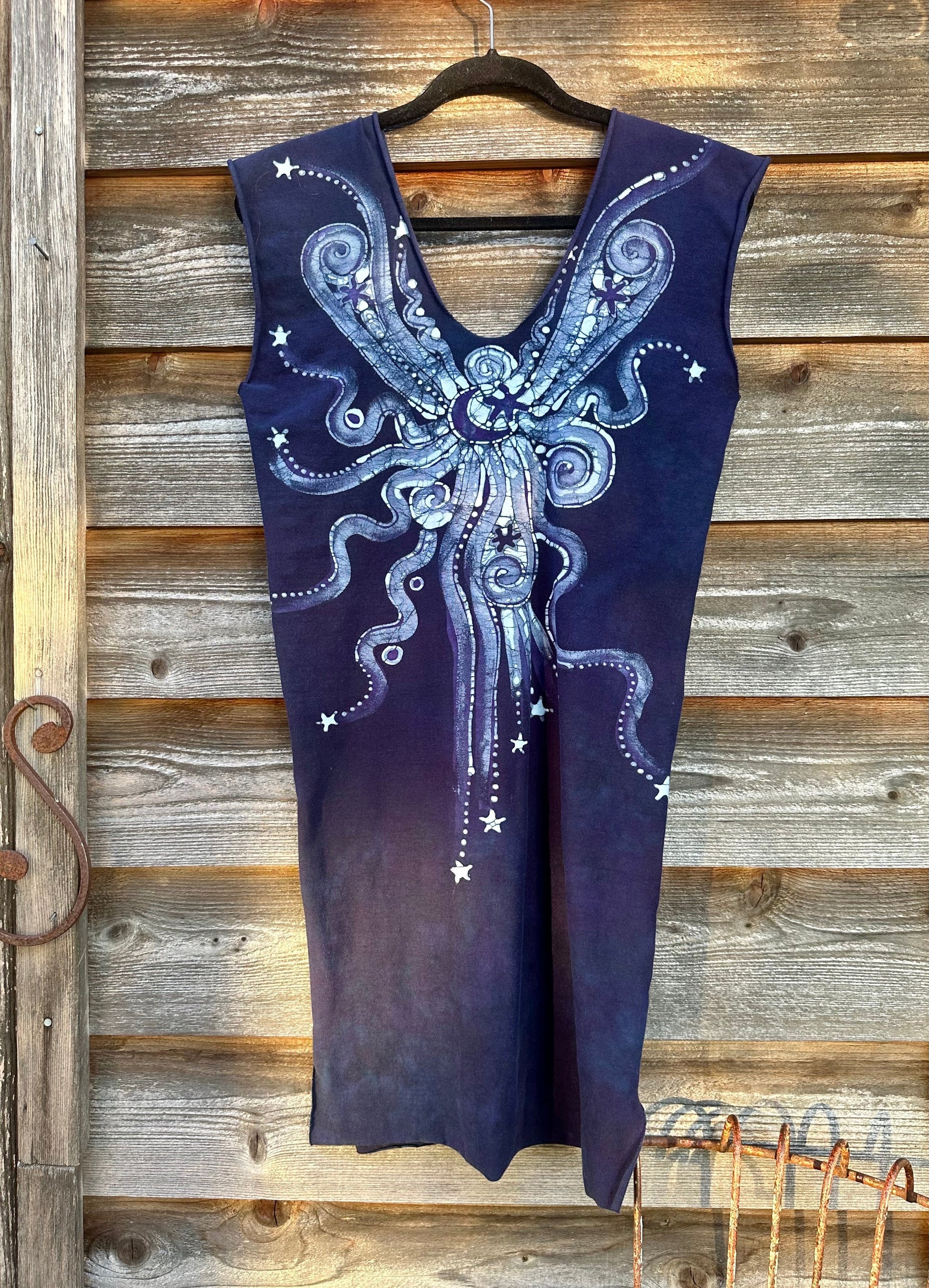 Midnight Moon Stretchy Hemp Tube Dress - Size Medium ONLY Batik Dresses Batikwalla