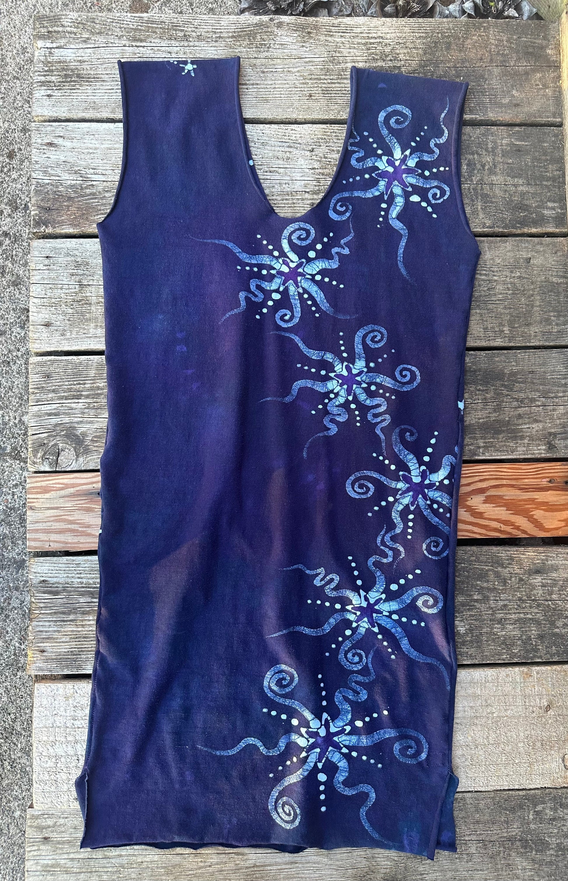 Midnight Moon Stretchy Hemp Tube Dress - Size Medium ONLY Batik Dresses Batikwalla