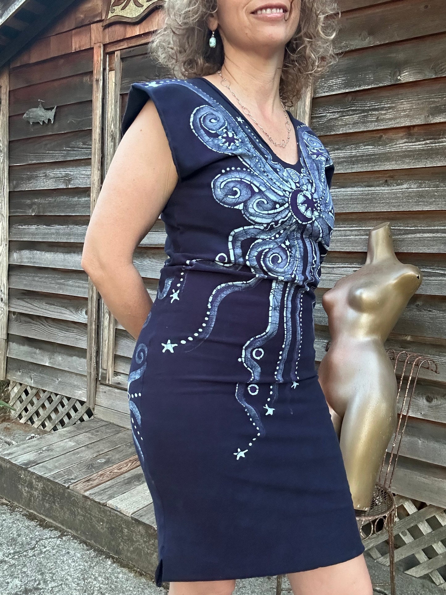 Midnight Stars Tribal Stretchy Tube Batik Dress Batik Dresses Batikwalla