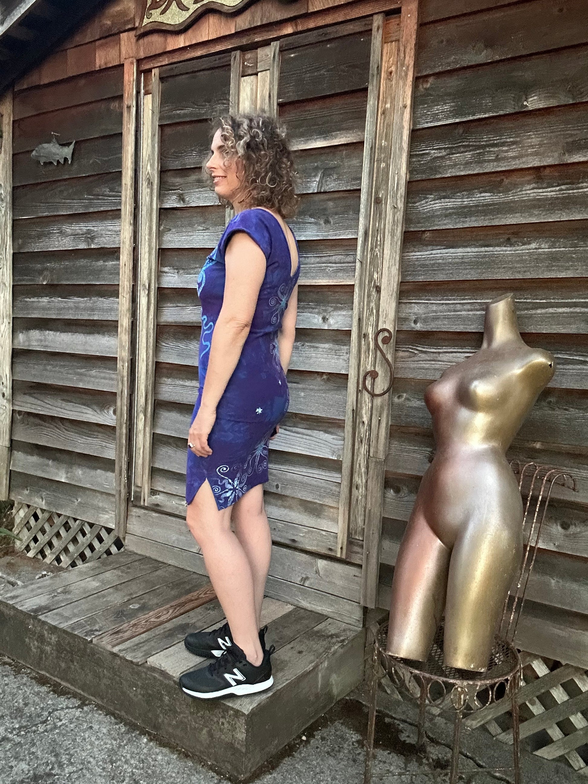 Wisteria Bliss Tribal Stretchy Tube Batik Dress Batik Dresses Batikwalla