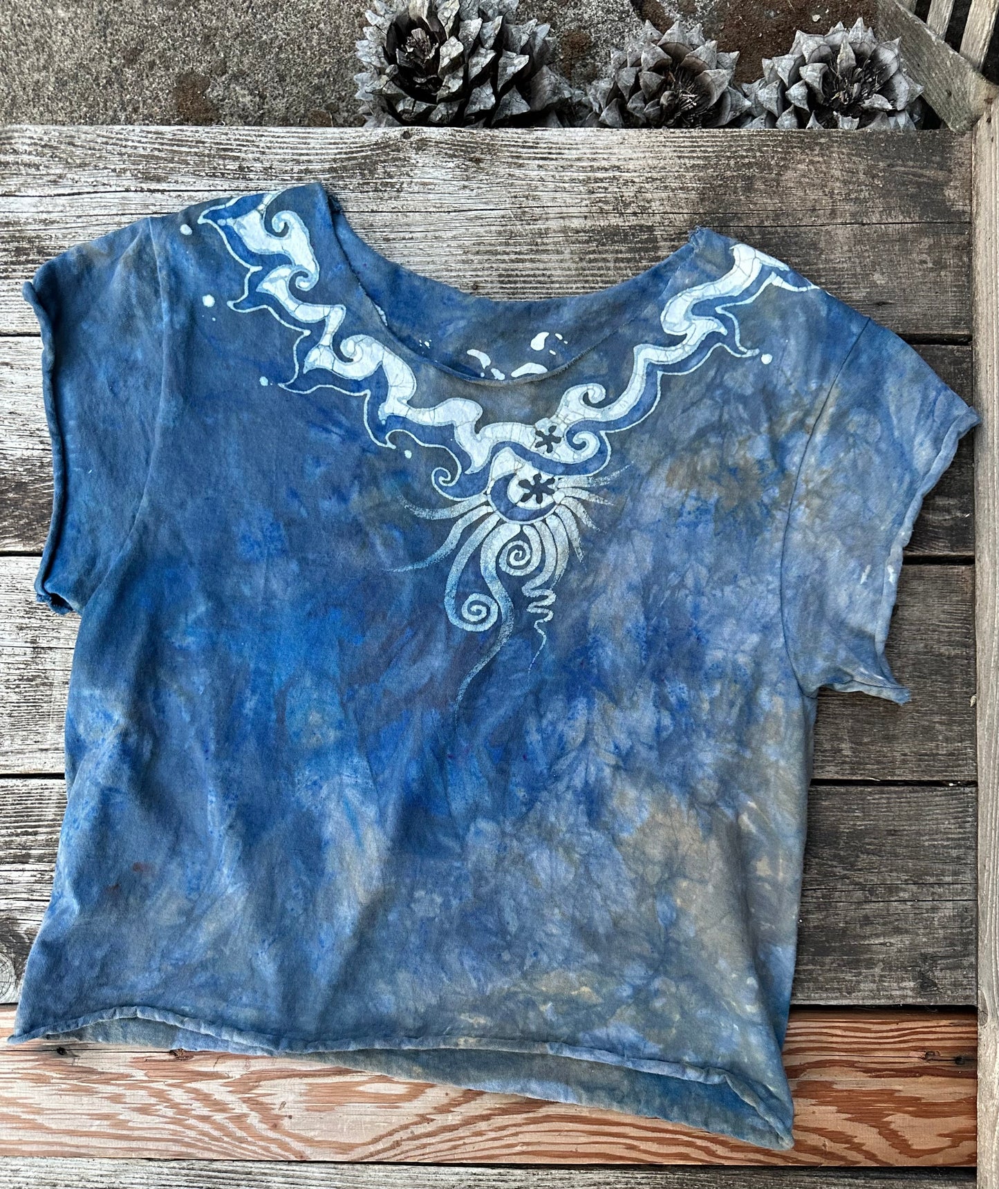 High Prairie Batik Necklace Tee - Size Small Shirts & Tops Batikwalla by Victoria Small