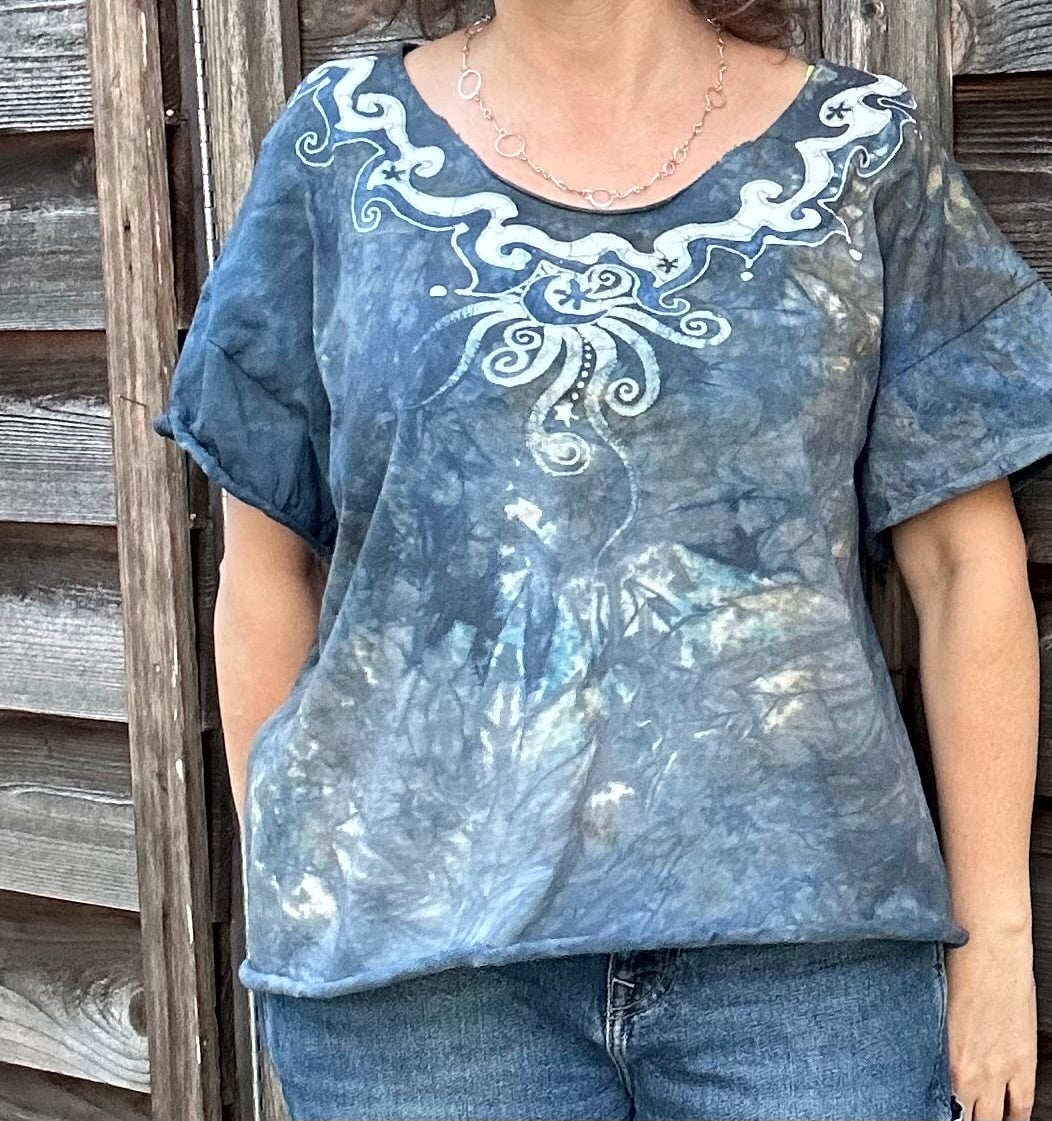 High Prairie Batik Necklace Tee Shirts & Tops Batikwalla by Victoria XL