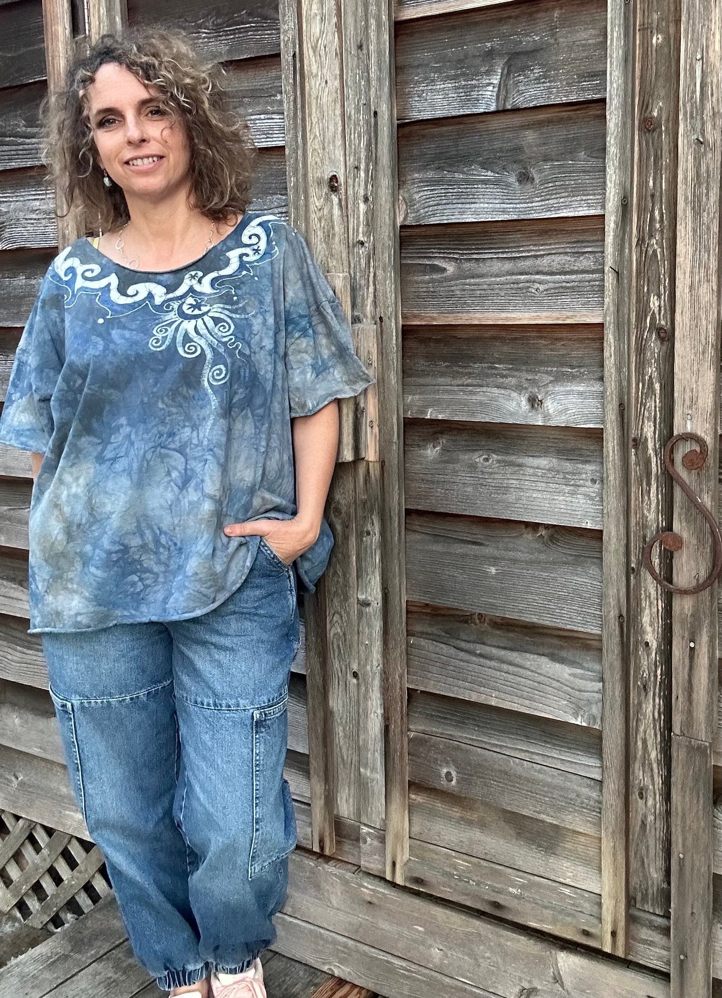 High Prairie Batik Necklace Tee - Plus Sizes 2X and Size 3X Shirts & Tops Batikwalla by Victoria
