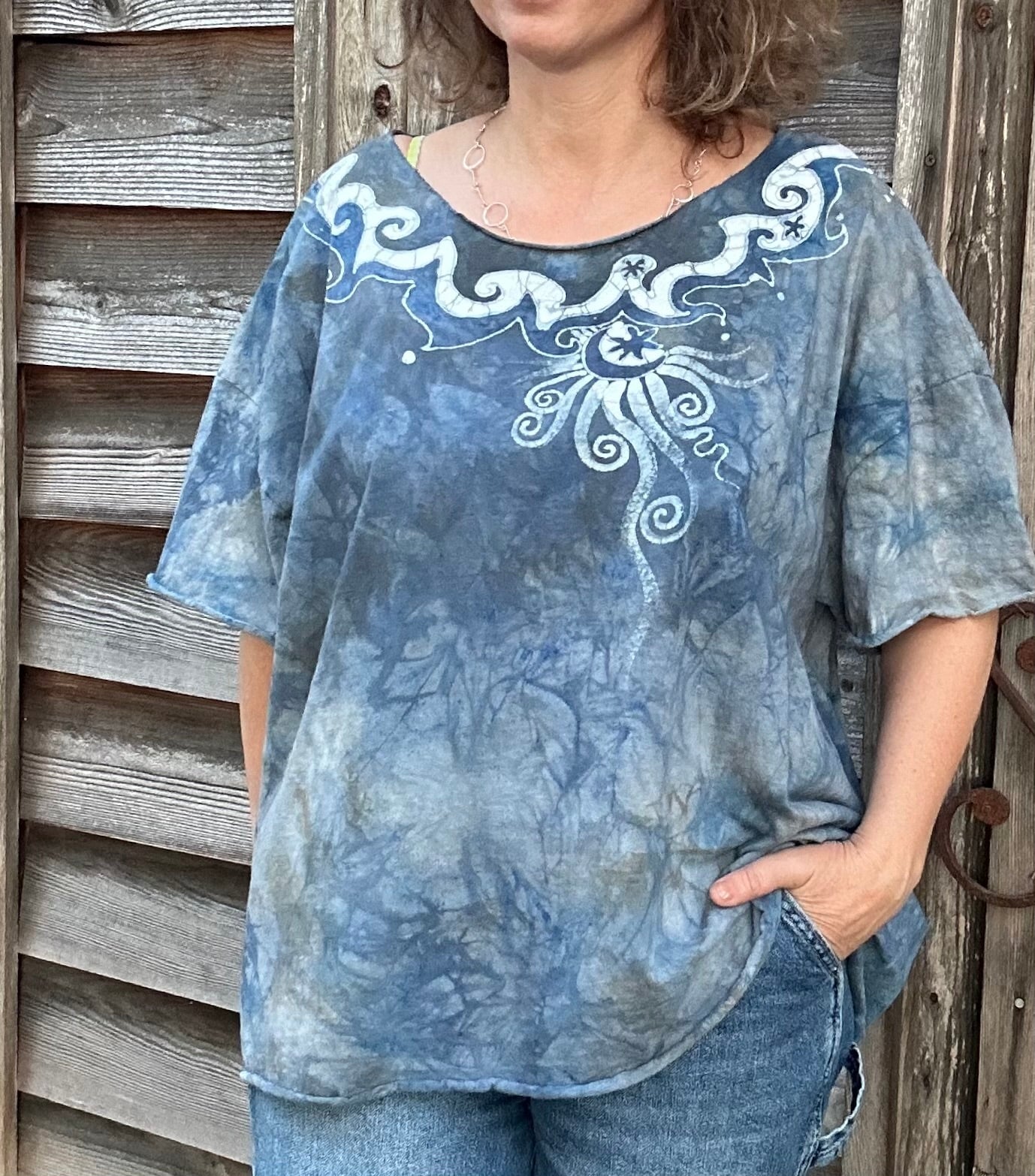 High Prairie Batik Necklace Tee Shirts & Tops Batikwalla by Victoria 2X