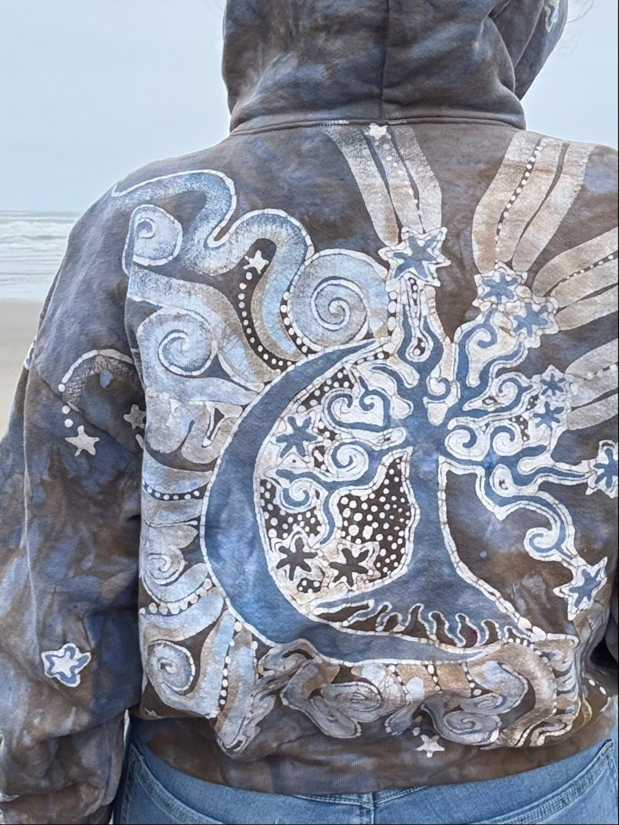 Sandstone Sun Handmade Batik Hoodie hoodie batikwalla