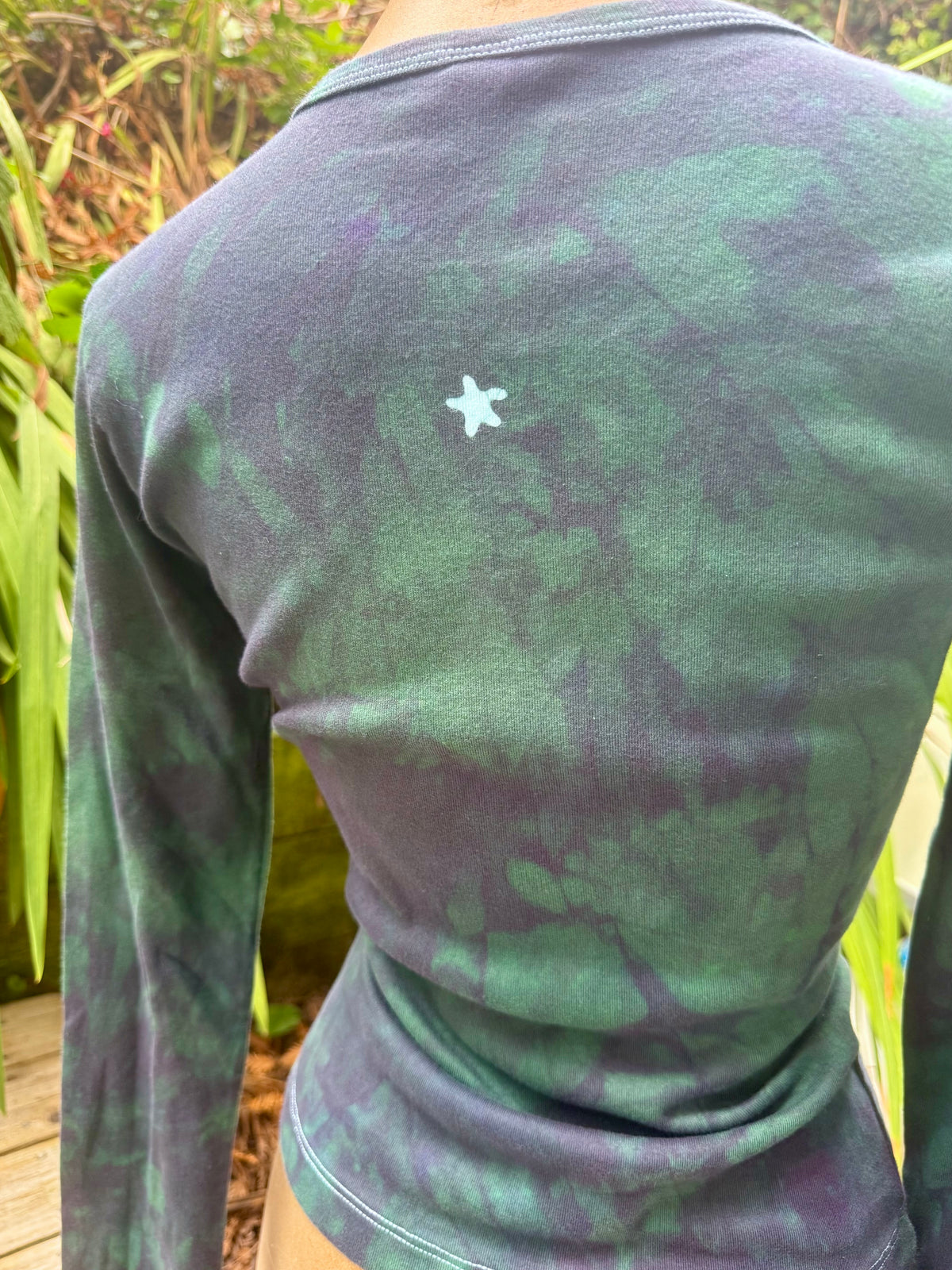 Purple Pendant Tree Long Sleeve Batik Tee