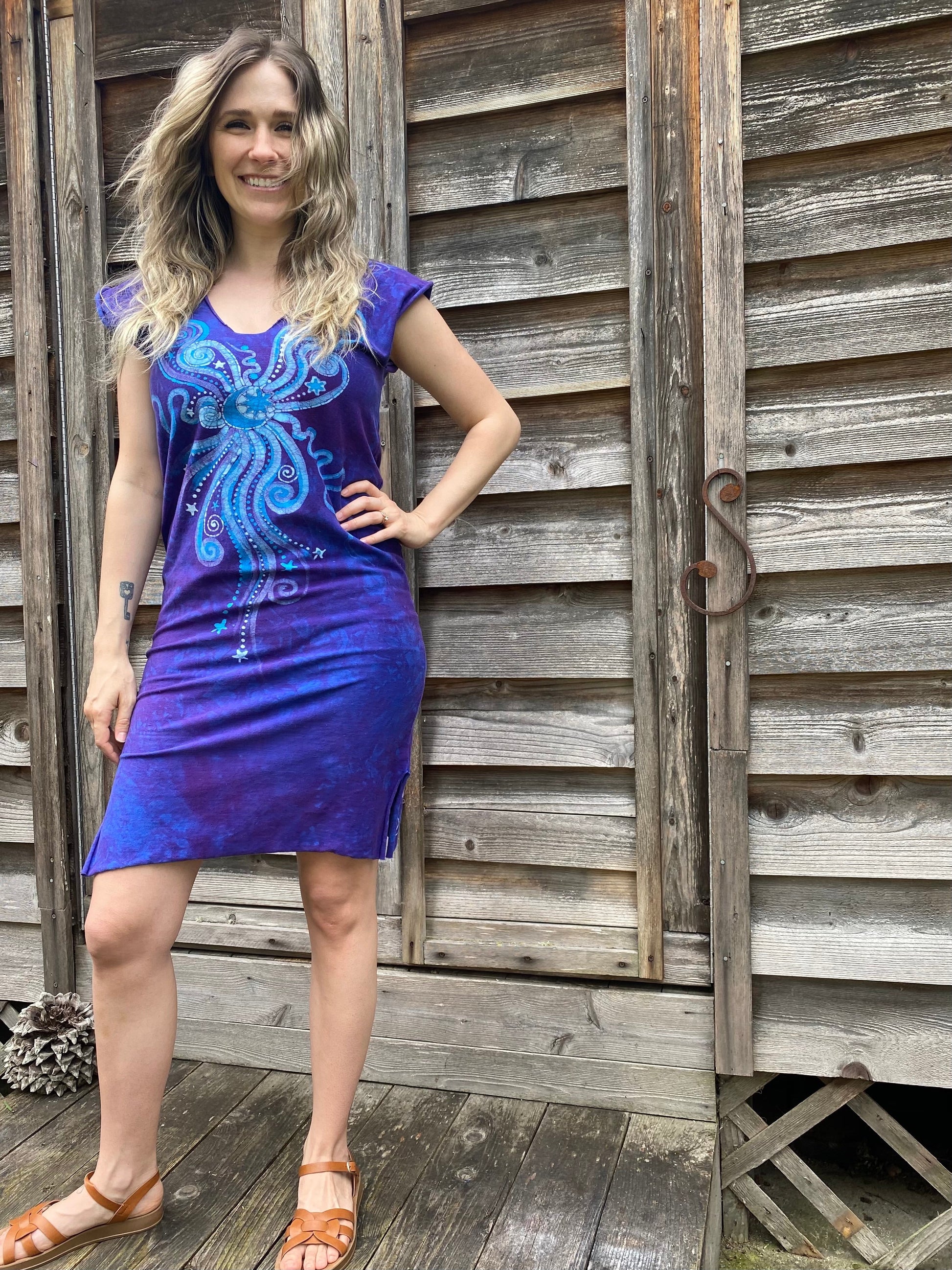 Wisteria Bliss Tribal Stretchy Tube Batik Dress Batik Dresses Batikwalla ONE SIZE