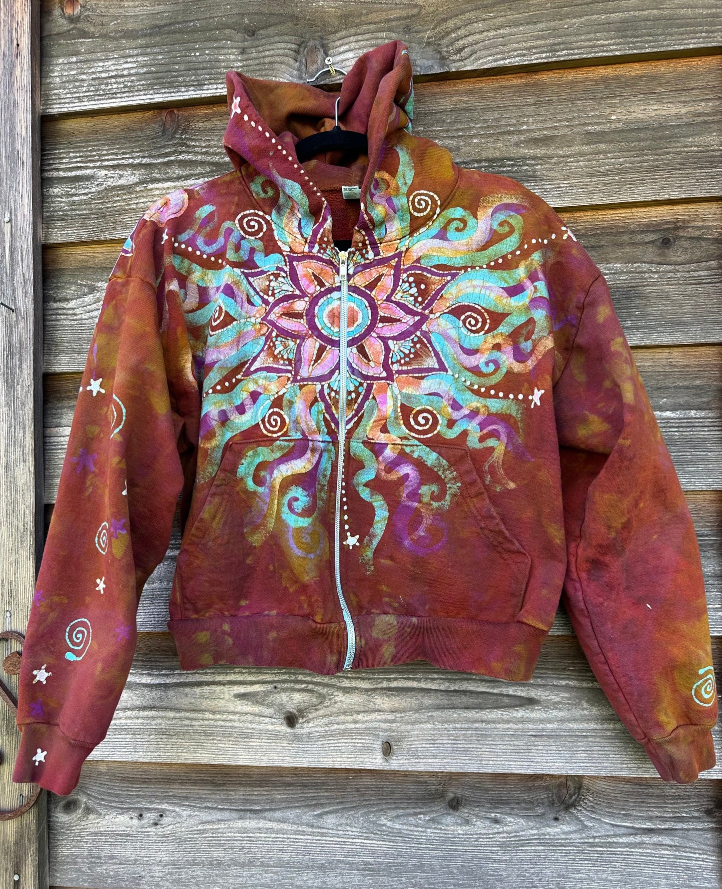 Amber Sky Lotus Flower Handmade Batik Hoodie hoodie batikwalla M/L