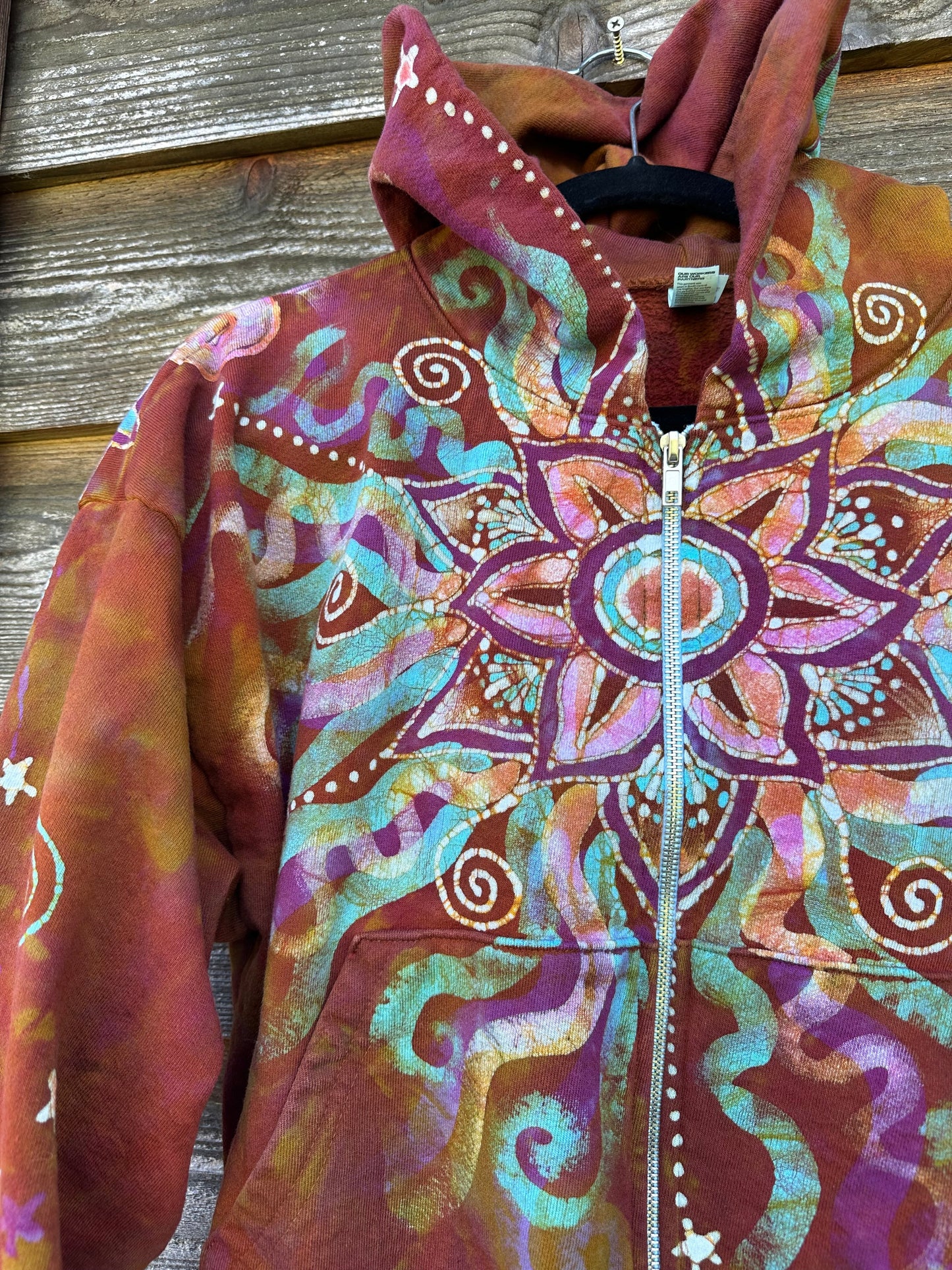 Amber Sky Lotus Flower Handmade Batik Hoodie hoodie batikwalla