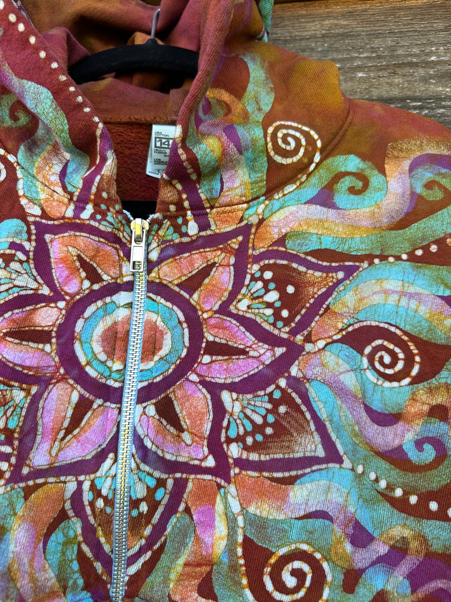 Amber Sky Lotus Flower Handmade Batik Hoodie hoodie batikwalla S/M