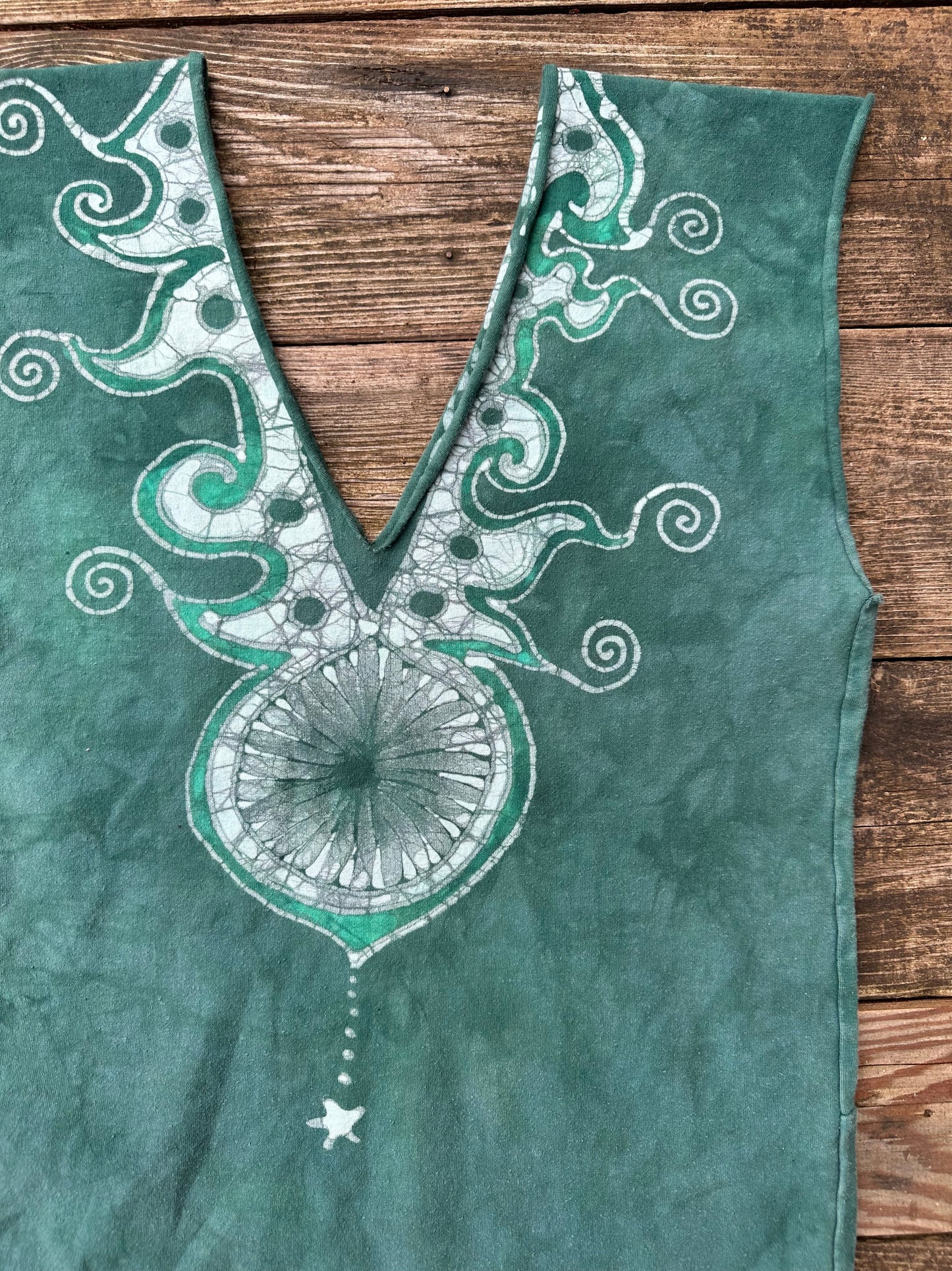 Batik Tunic Tank Dress - Aqua Orb Tops batikwalla