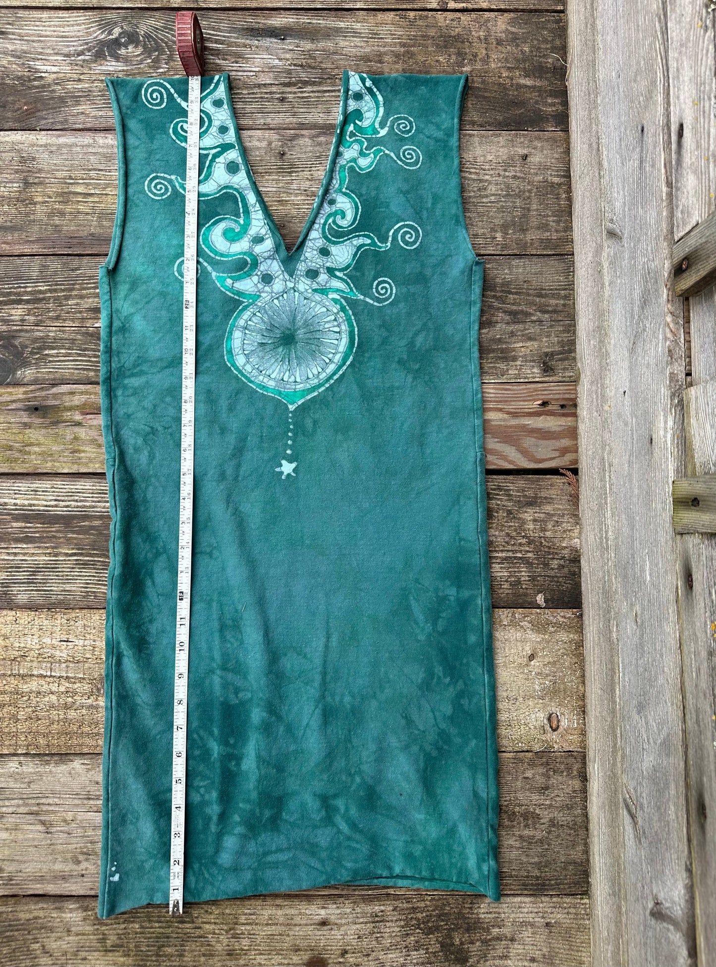 Batik Tunic Tank Dress - Aqua Orb Tops batikwalla