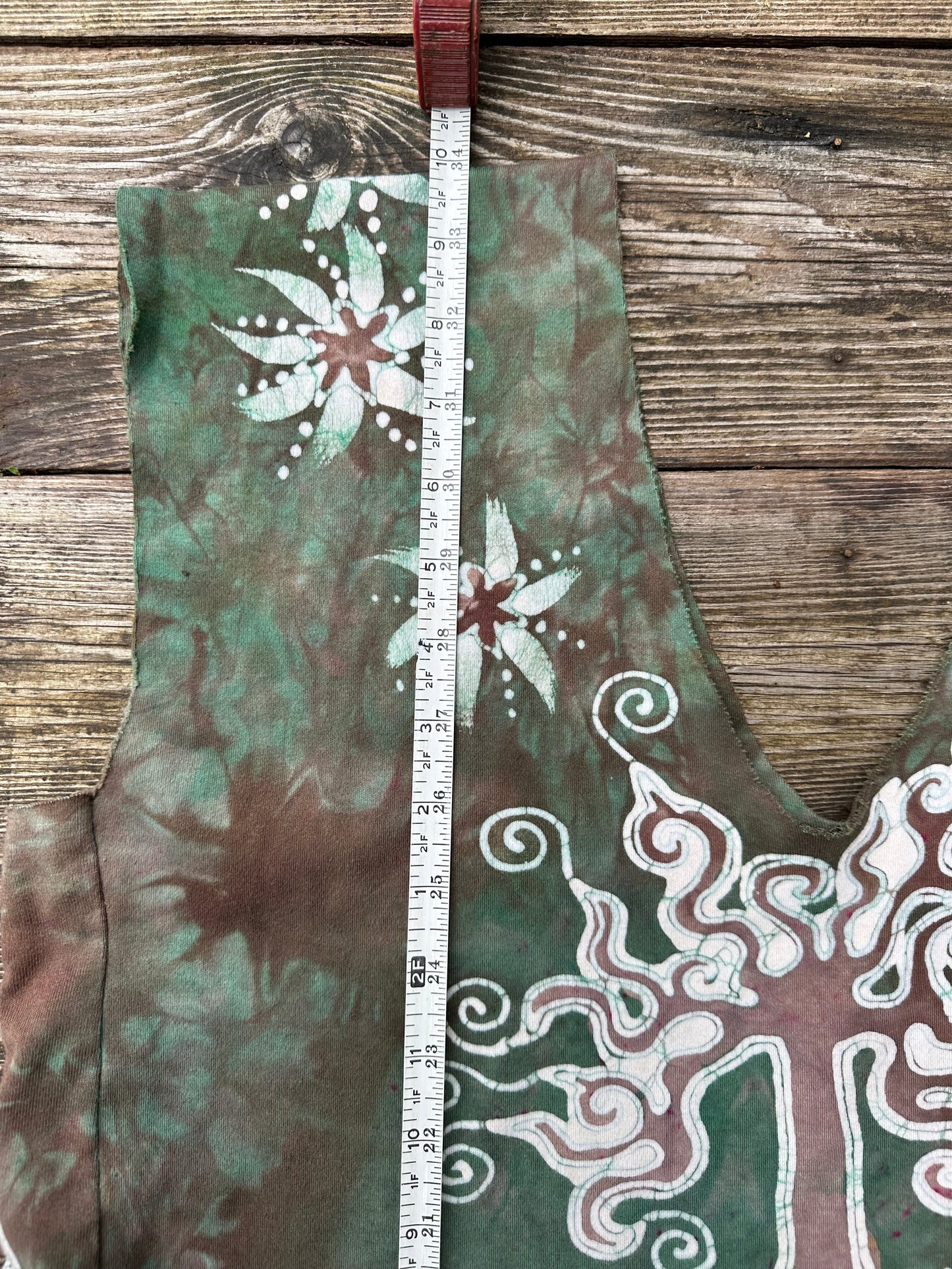 Daytime Woods Organic Cotton Batik Dress Tunic Top - size Large Batik Dresses Batikwalla