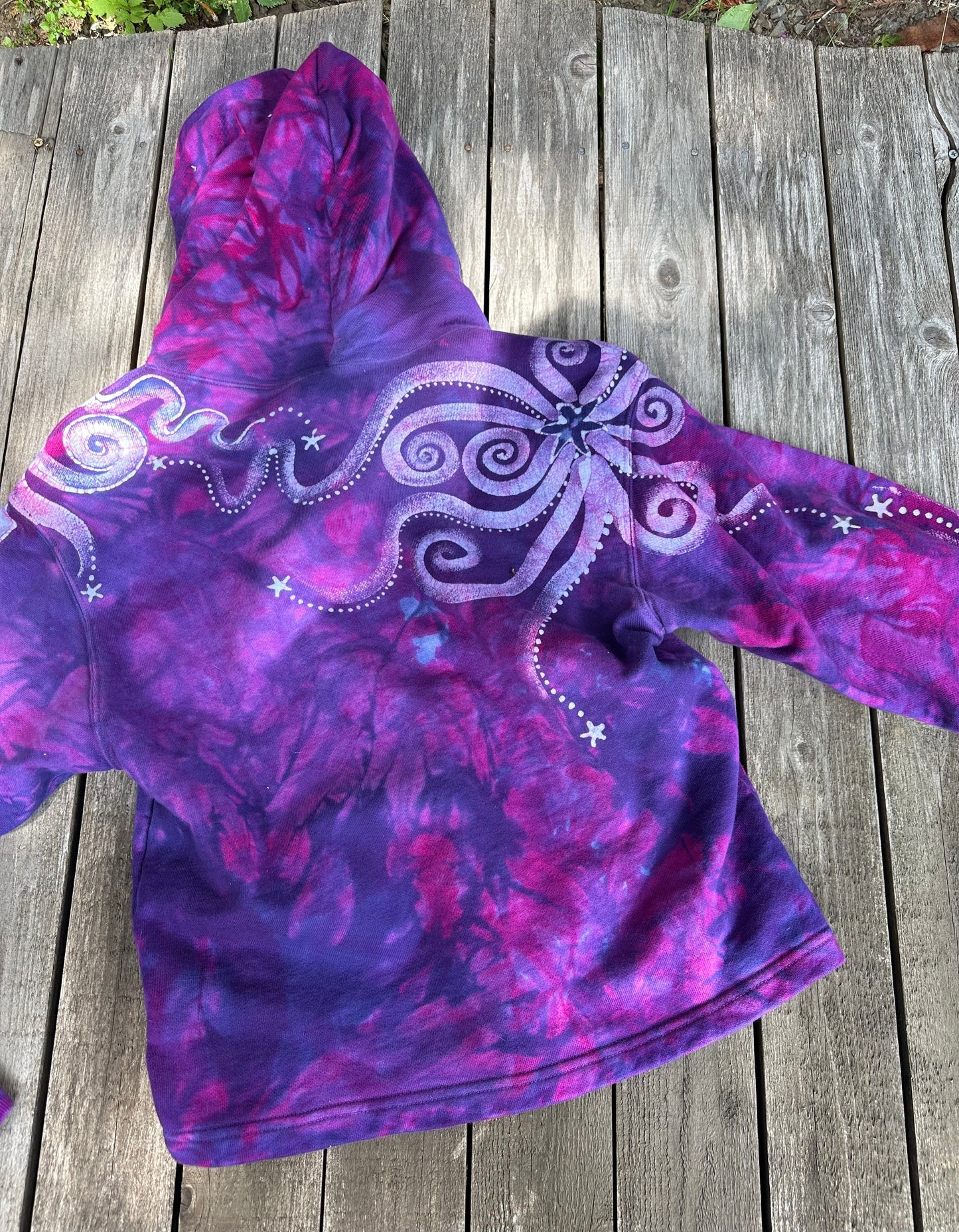 Magenta Moonbeams - Pullover Batikwalla Hoodie - One Size hoodie batikwalla