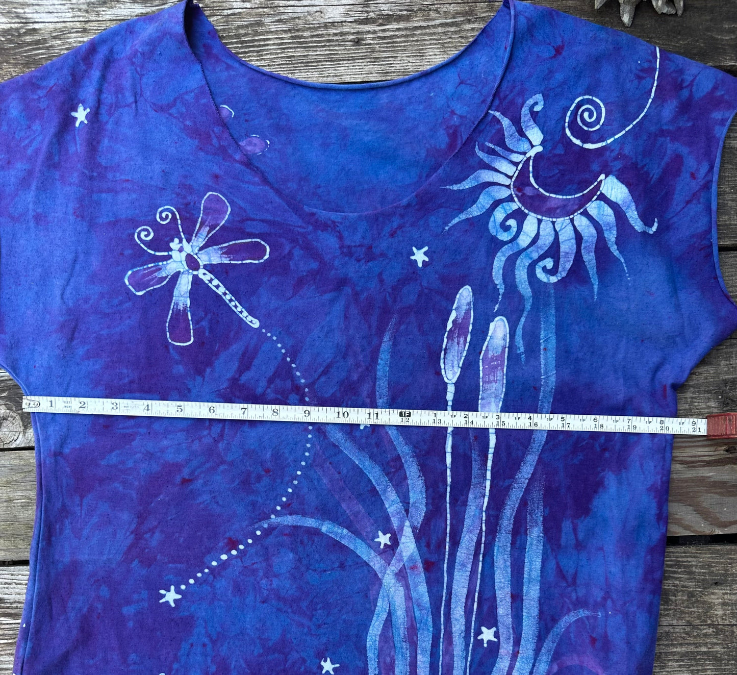 Blue Dragonfly Handmade Batik Scoop Neck Top - Size XL ONLY Tops batikwalla