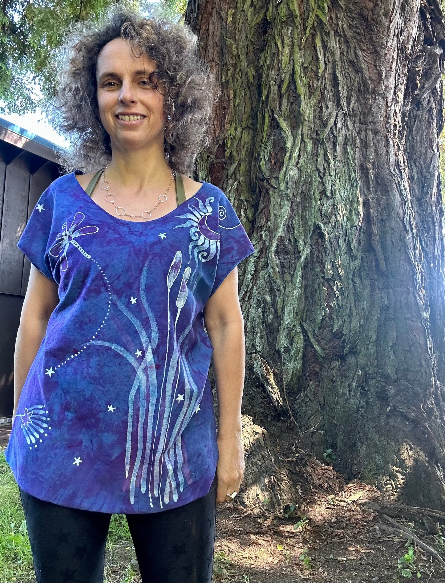 Blue Dragonfly Handmade Batik Scoop Neck Top - Size XL ONLY Tops batikwalla