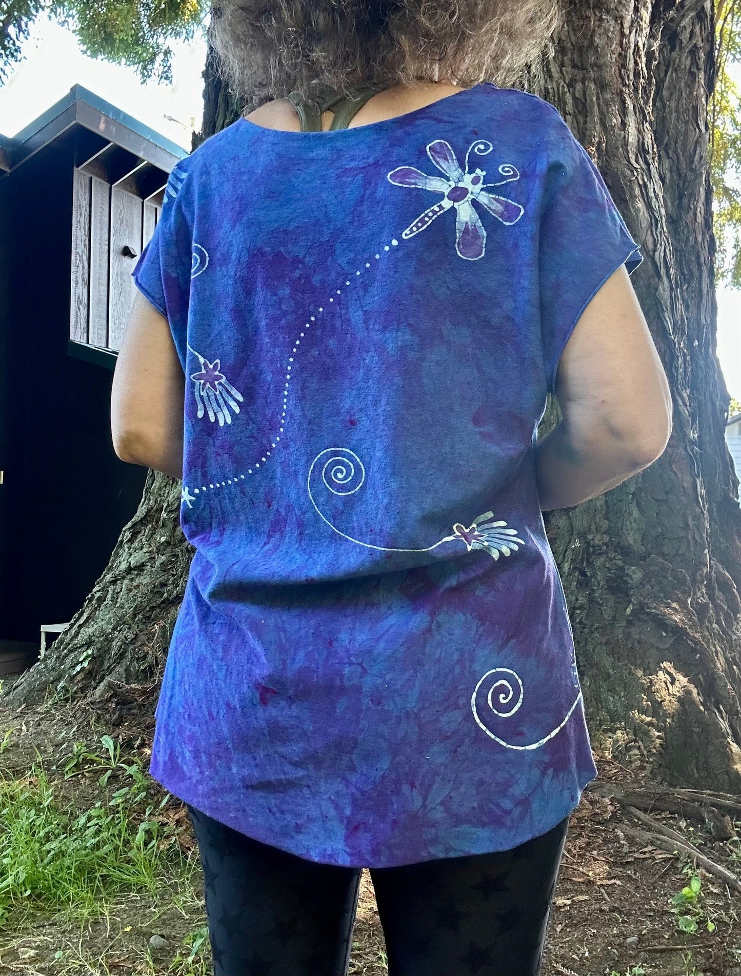 Blue Dragonfly Handmade Batik Scoop Neck Top - Size XL ONLY Tops batikwalla