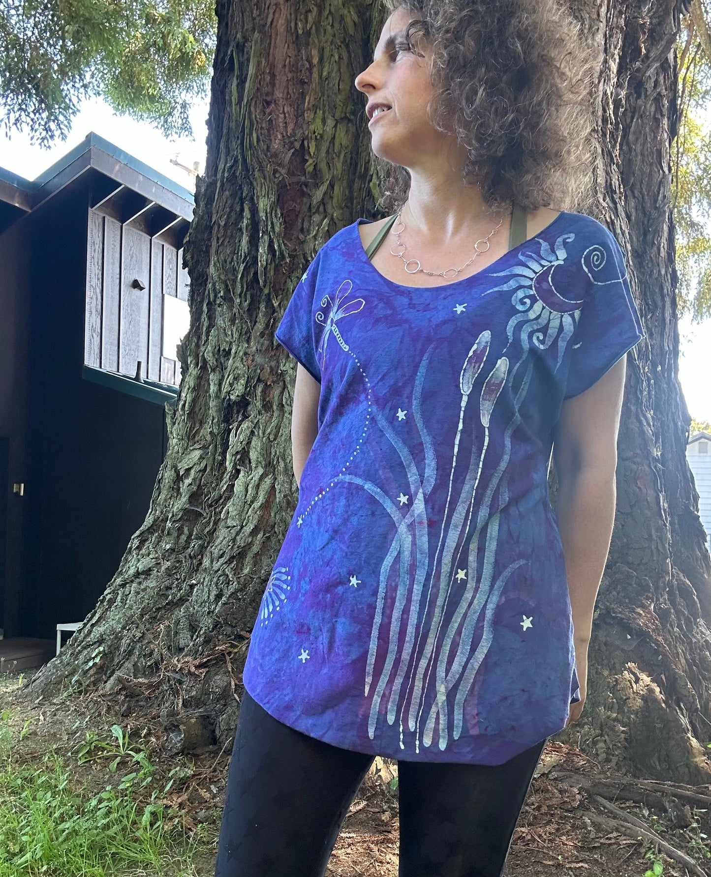 Blue Dragonfly Handmade Batik Scoop Neck Top - Size XL ONLY Tops batikwalla