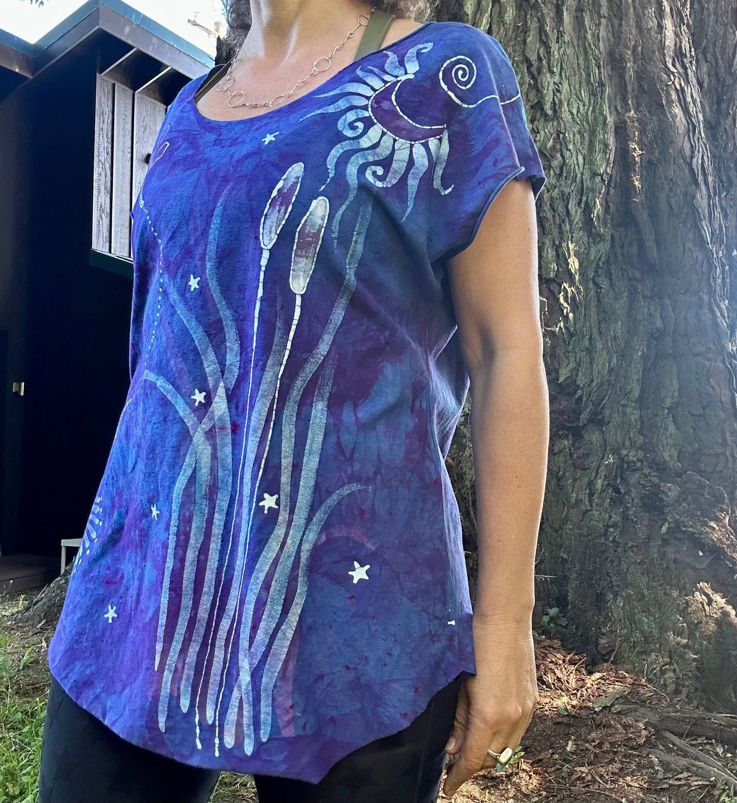 Blue Dragonfly Handmade Batik Scoop Neck Top - Size XL ONLY Tops batikwalla
