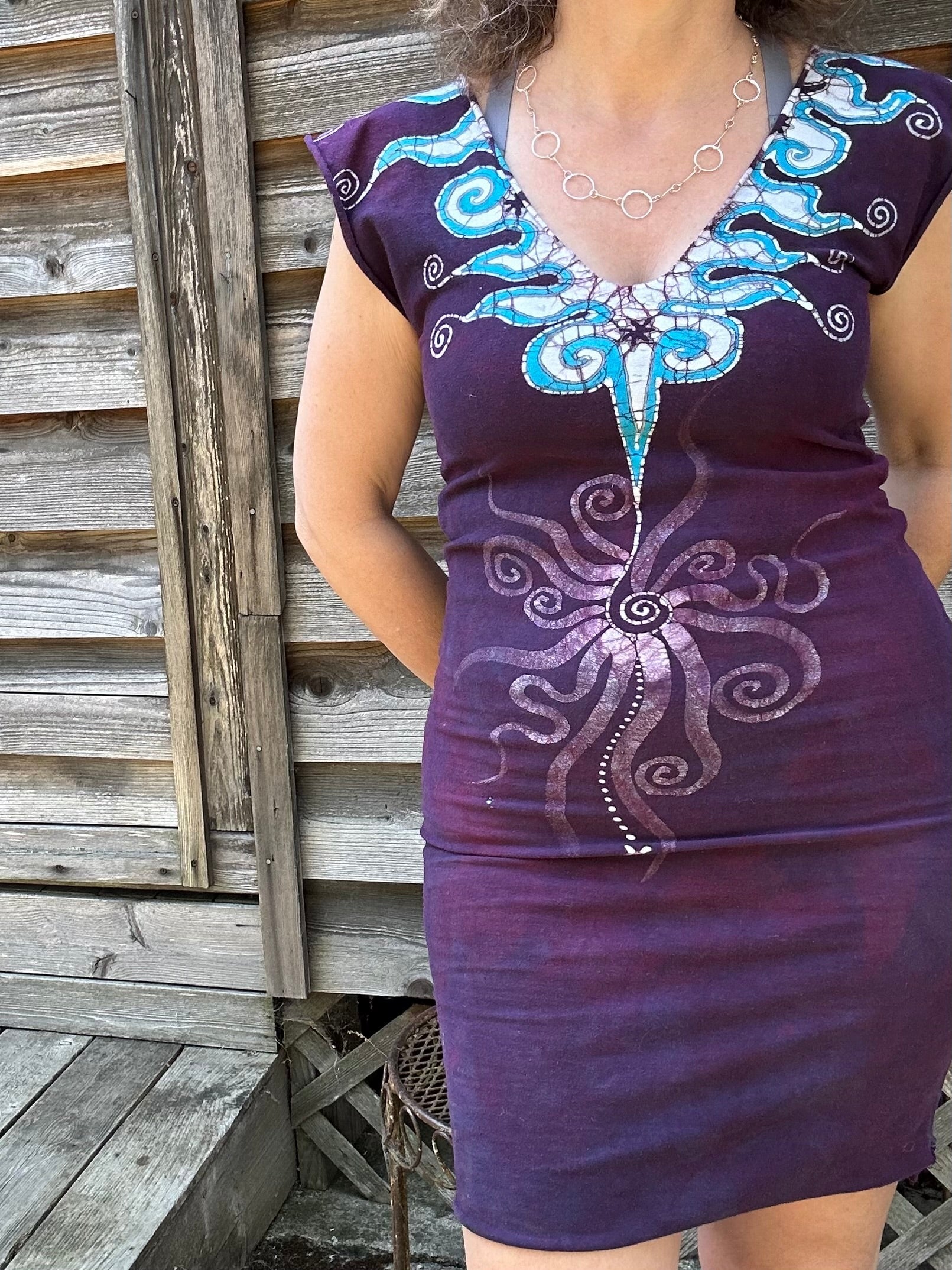 Ruby Sapphire Tribal Dance Tube Dress - Sale Basket - One Size Batikwalla by Victoria Ruby Sapphire Tribal Dance Tube Dress - Sale Basket - One Size Batikwalla by Victoria