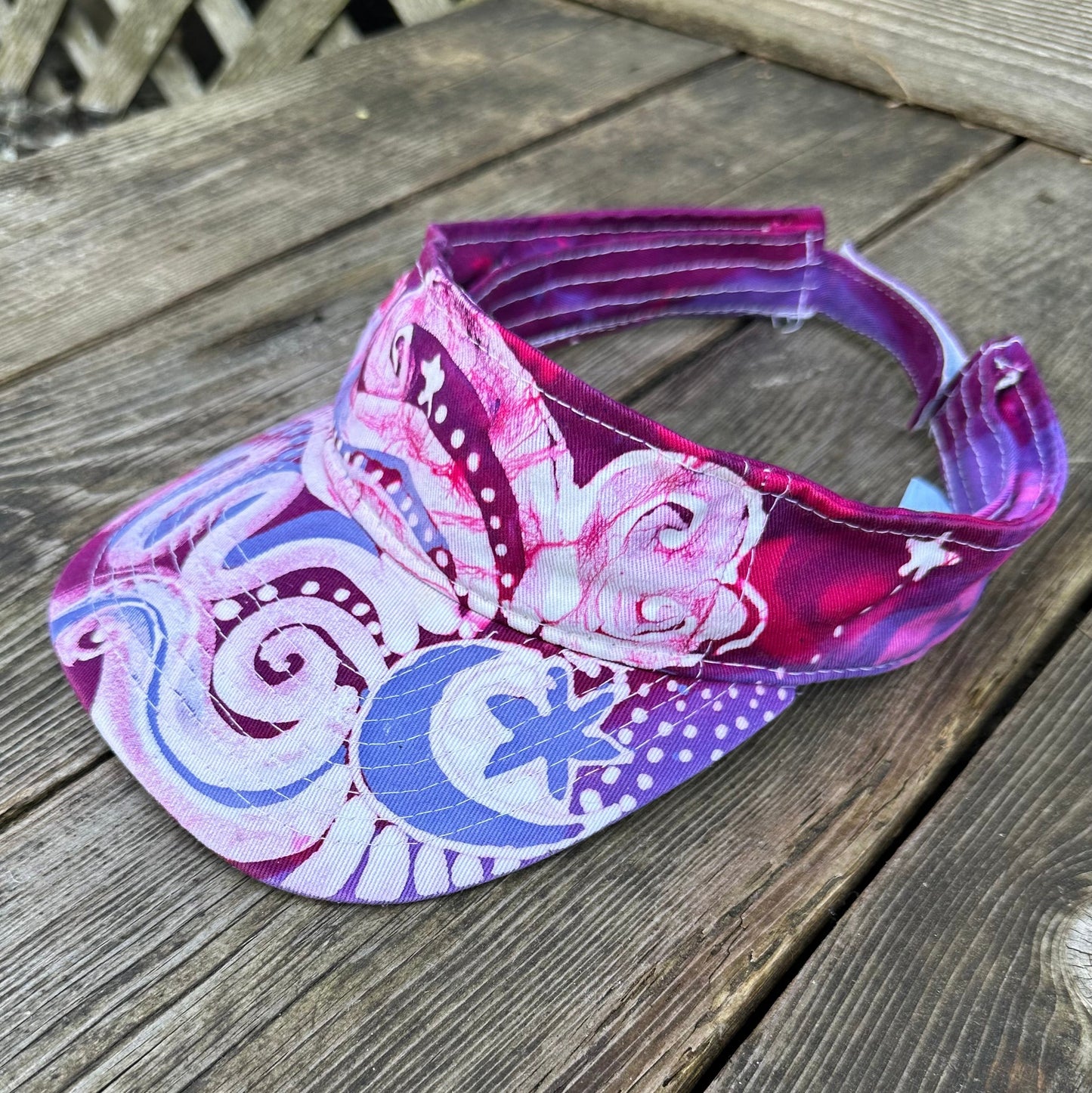 Berry Moon and Stars Sun Visor visor batikwalla Berry Moon