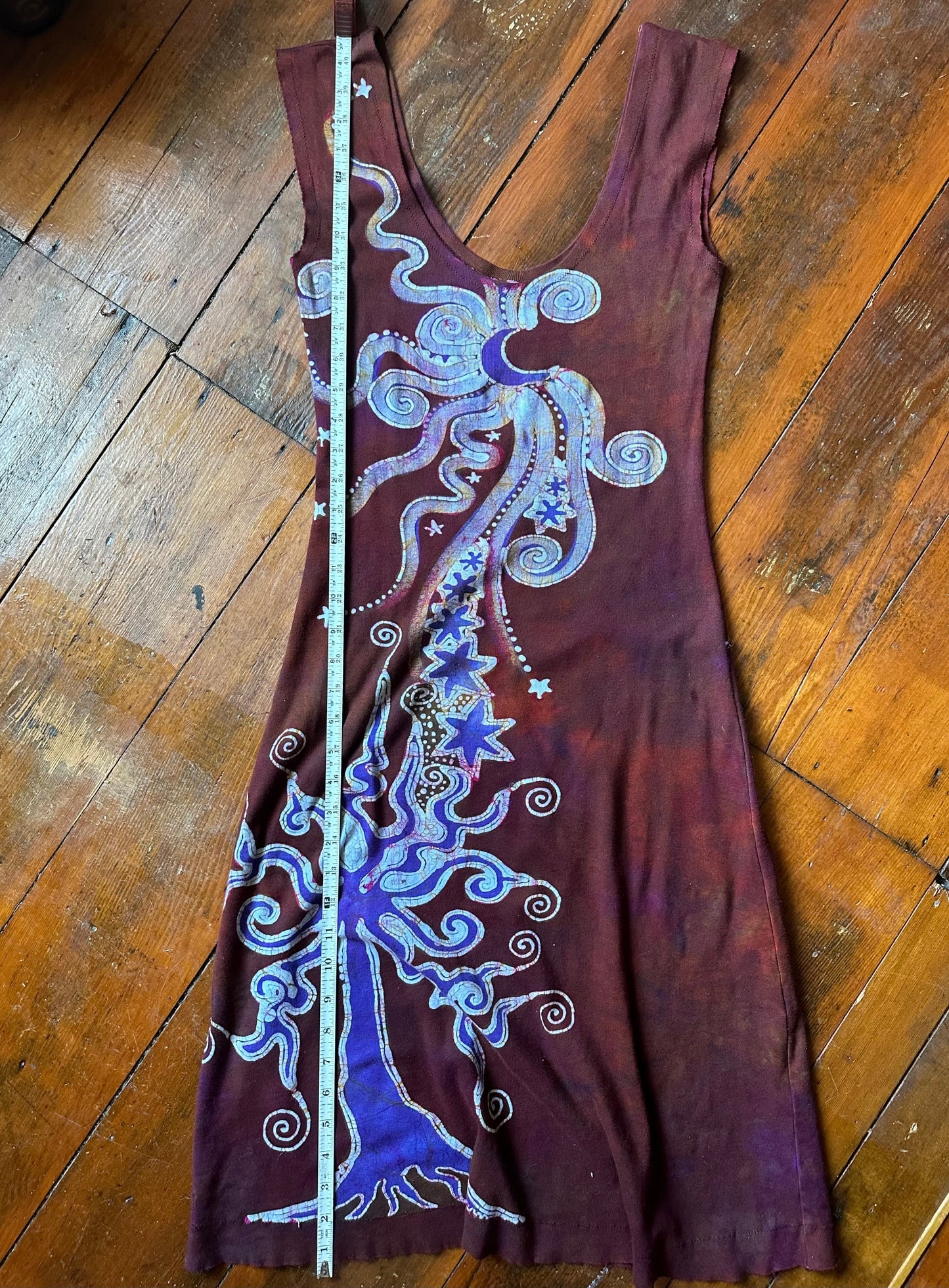Under The Redwood Tree Handmade Batik Dress - Size M Batik Dresses Batikwalla