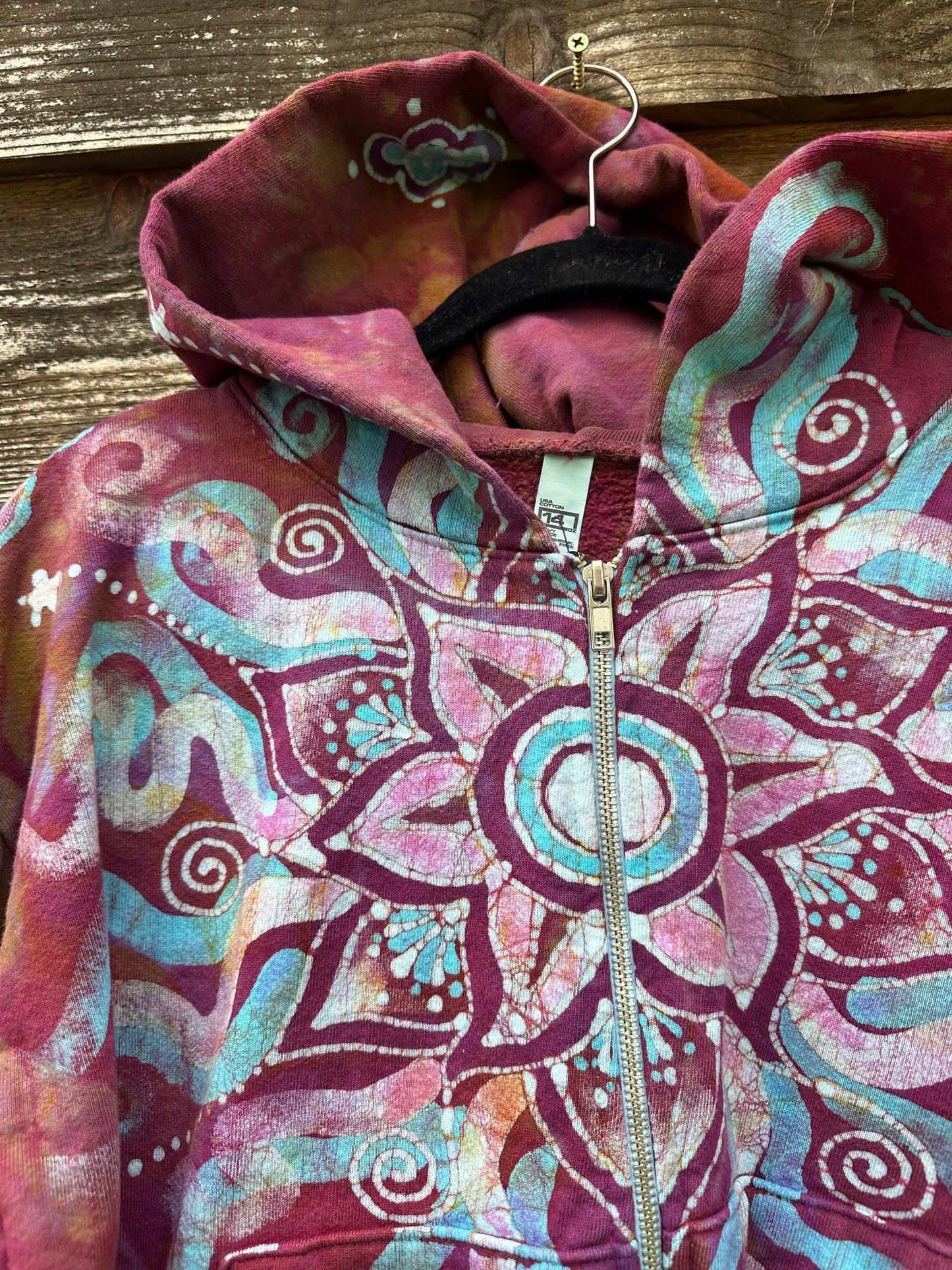 Pacific Sunset Lotus Flower Handmade Batik Hoodie hoodie batikwalla M/L