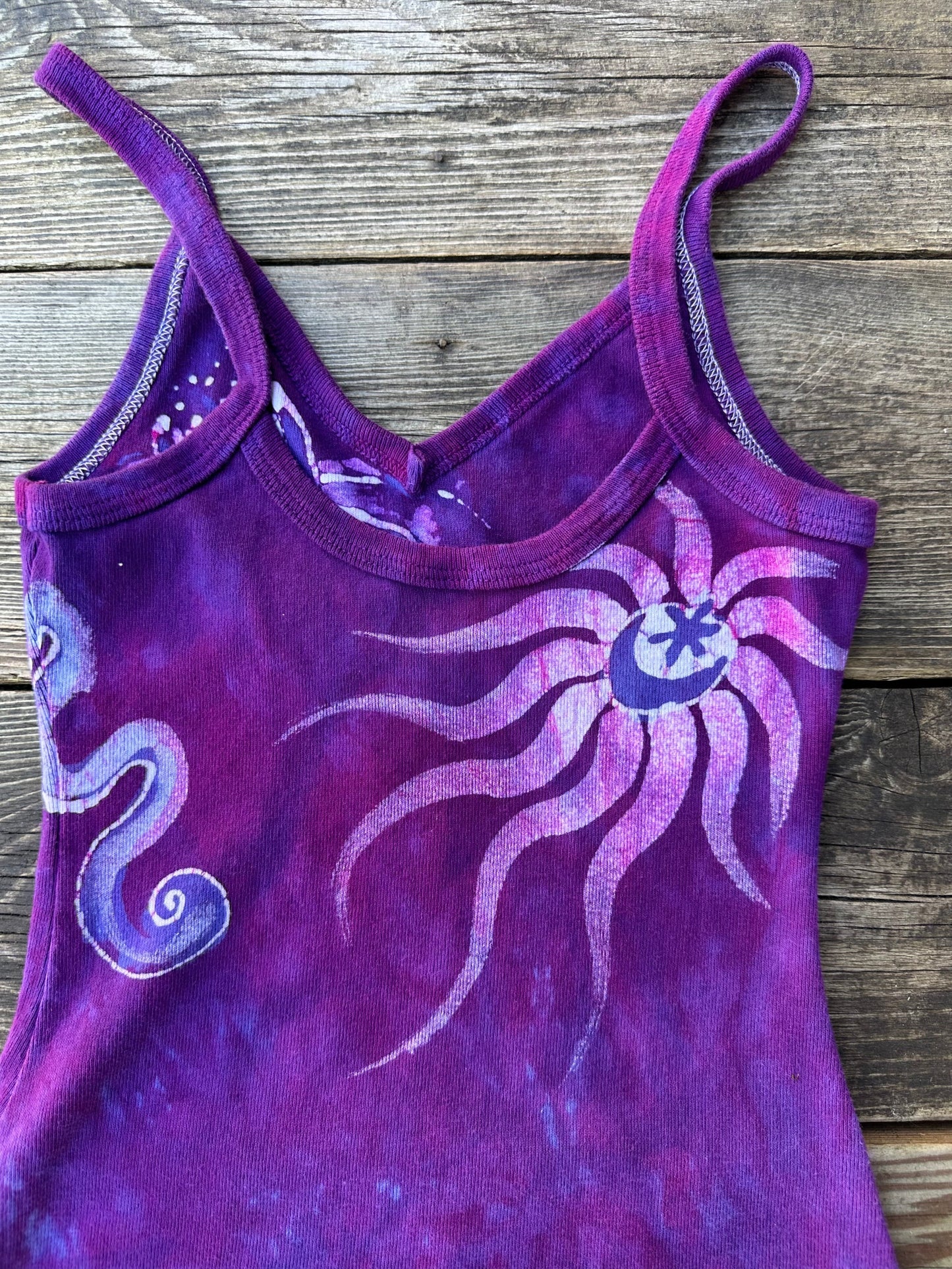 Magenta Moonbeams Batik Long Tank Tunic Dress Tops batikwalla