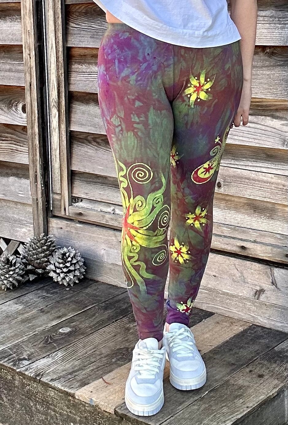 Sunrise Sunset Moon and Stars Batik Leggings leggings batikwalla