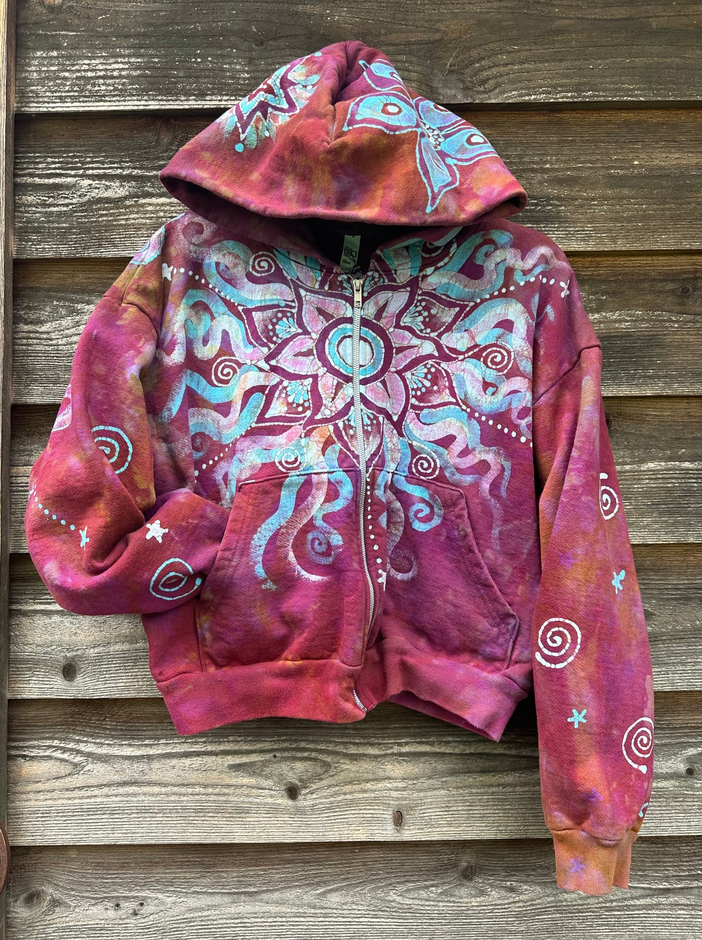 Pacific Sunset Lotus Flower Handmade Batik Hoodie hoodie batikwalla